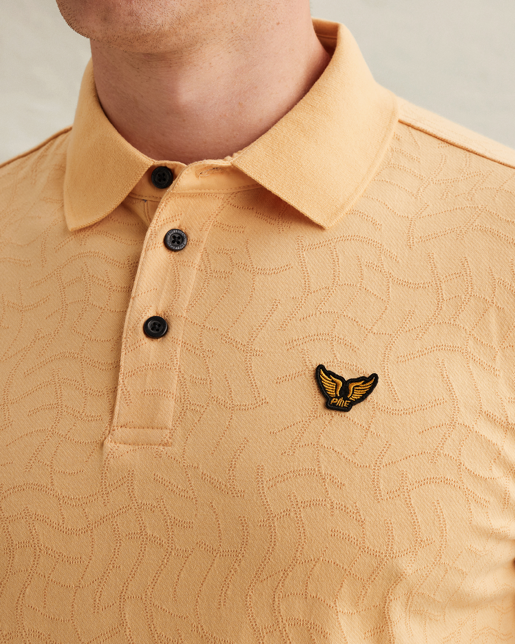 PME Legend Polo shirt in jersey with allover jacquard patternx