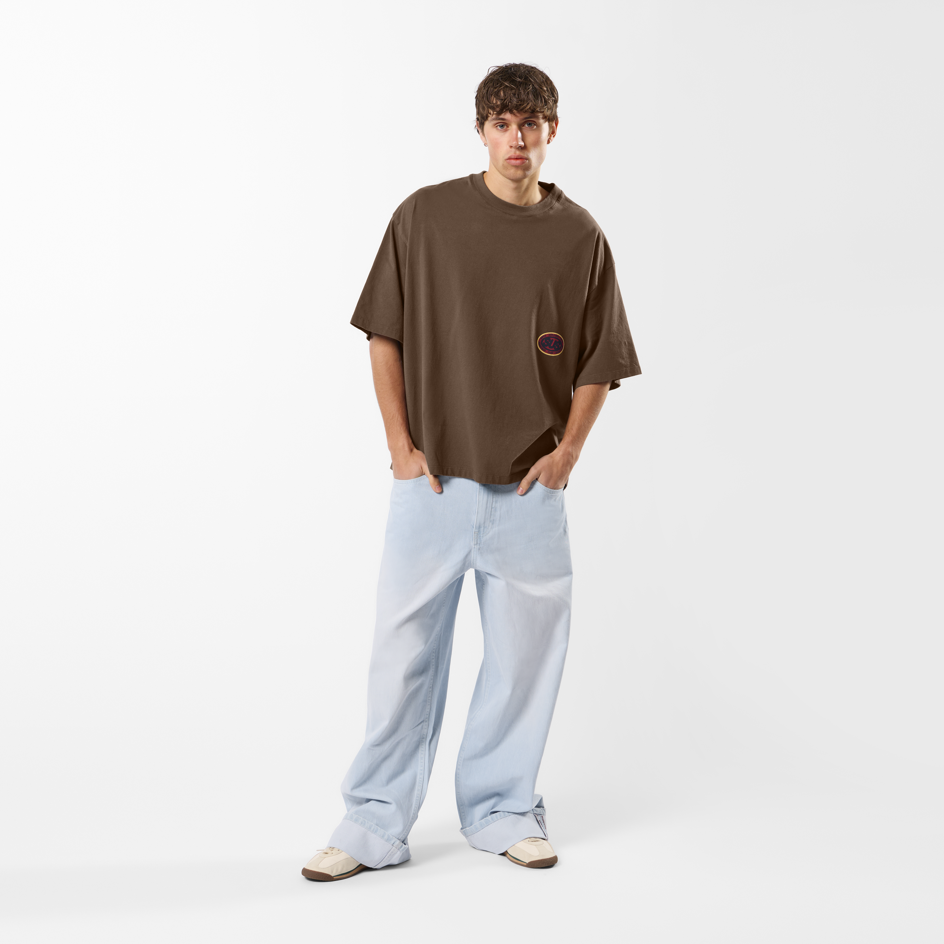 Suspicious Antwerp Winter2 / Selvedge Turn-Up Baggy Jeans - Bleached
