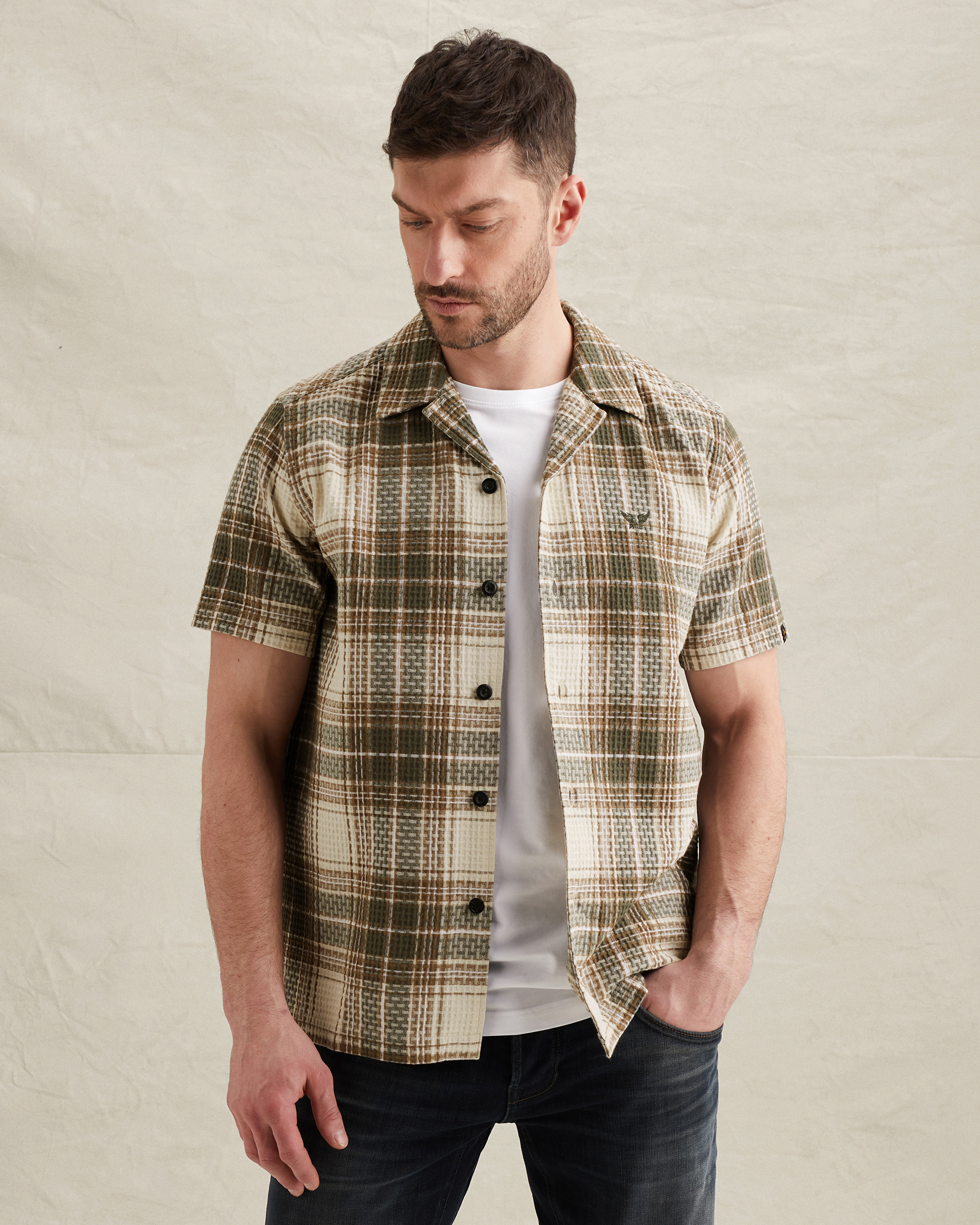 PME Legend Shirt with check pattern and bowling collarx