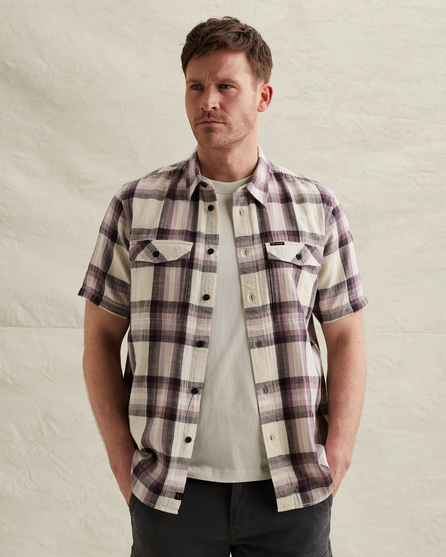 PME Legend Shirt with check pattern and chest pocketsx