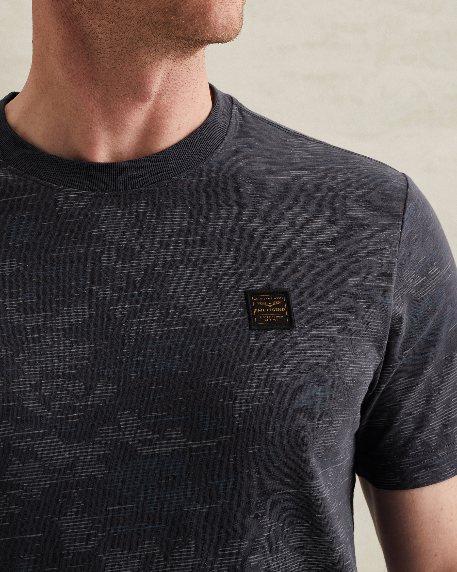 PME Legend T-shirt in slub cotton with allover printx