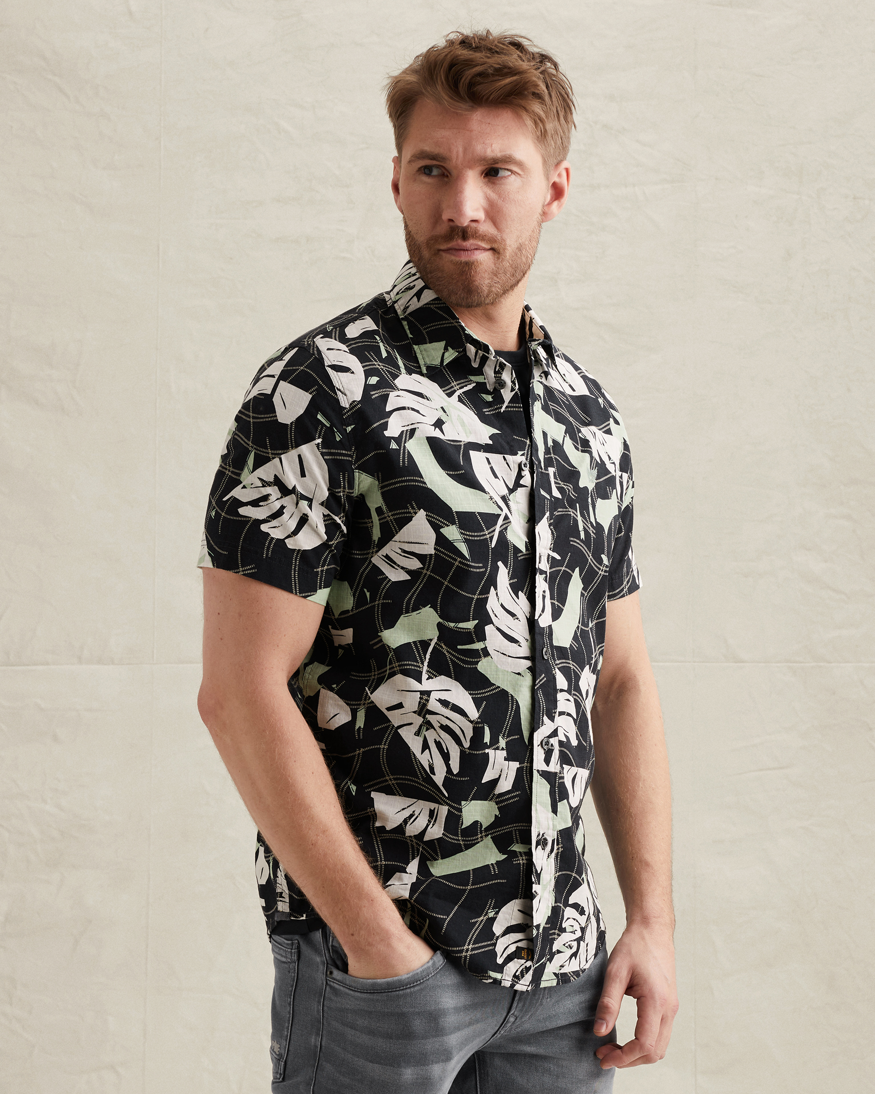 PME Legend Shirt with short sleeves in slub cottonx