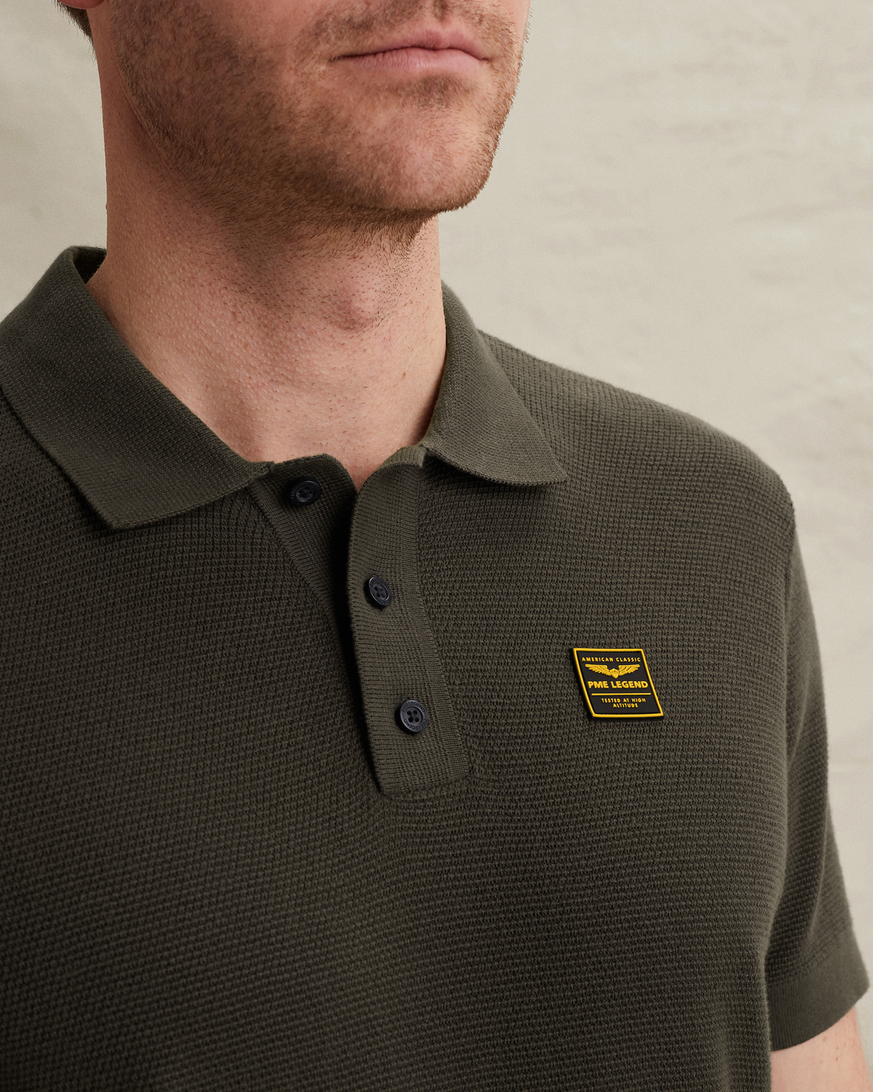 PME Legend Polo shirt with waffle texturex