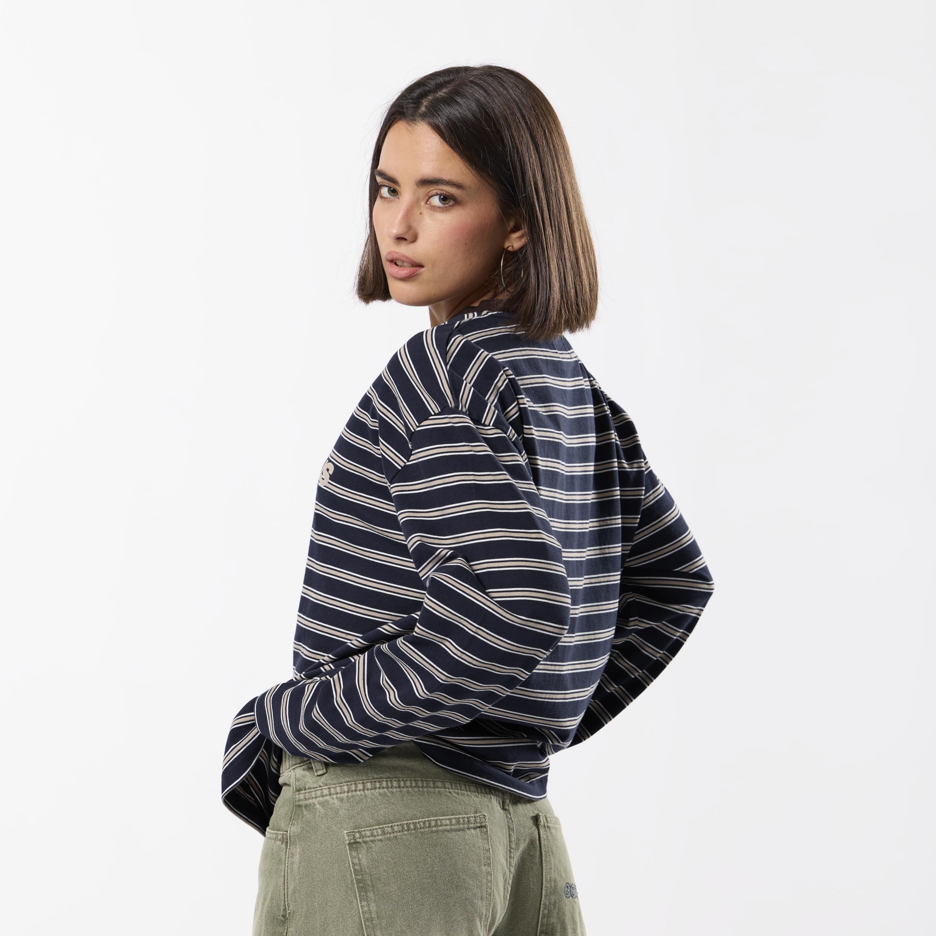 Suspicious Antwerp Winter3 / Flow Striped Longsleeve - Blue & Brown