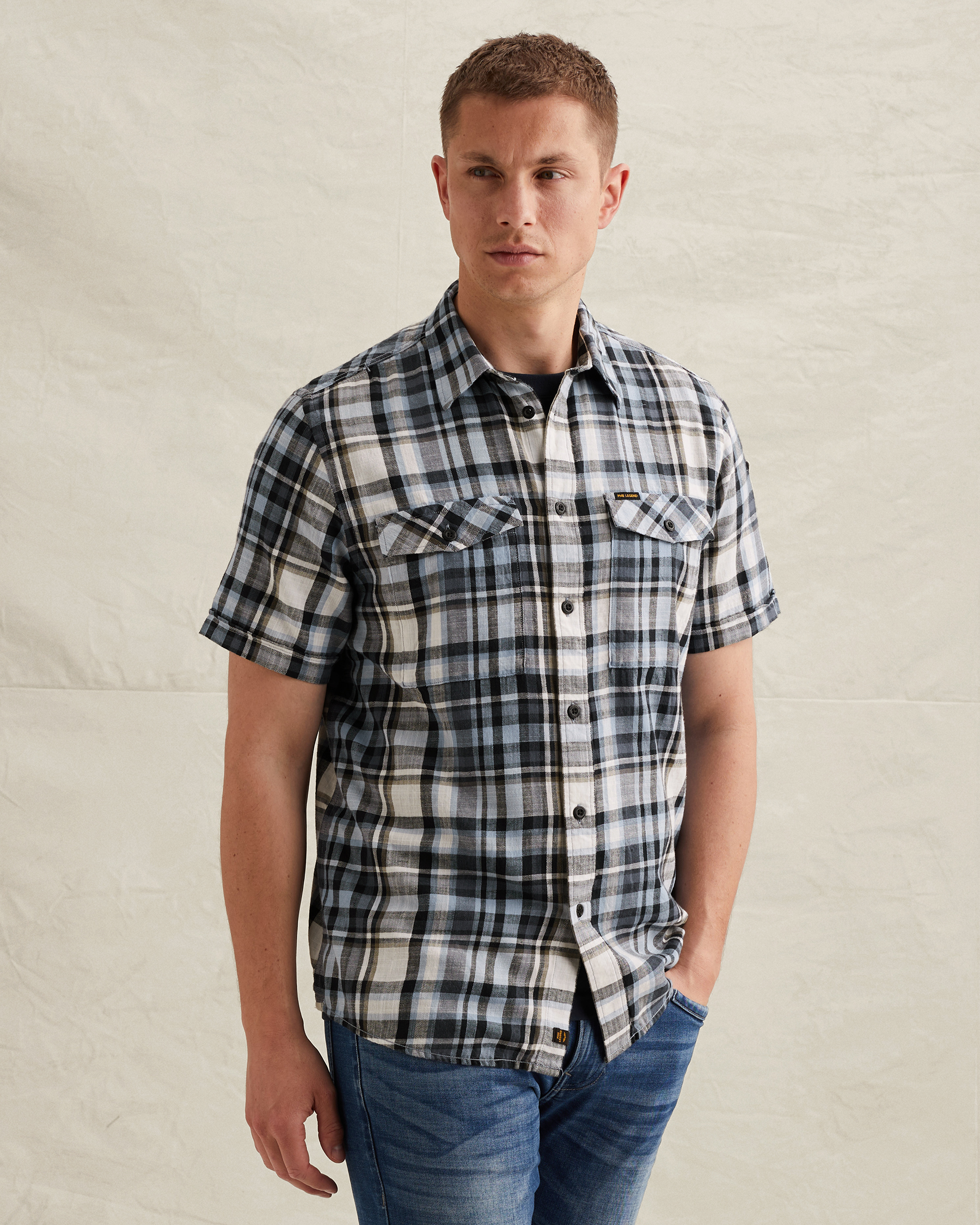 PME Legend Shirt with chest pockets and short sleevesx