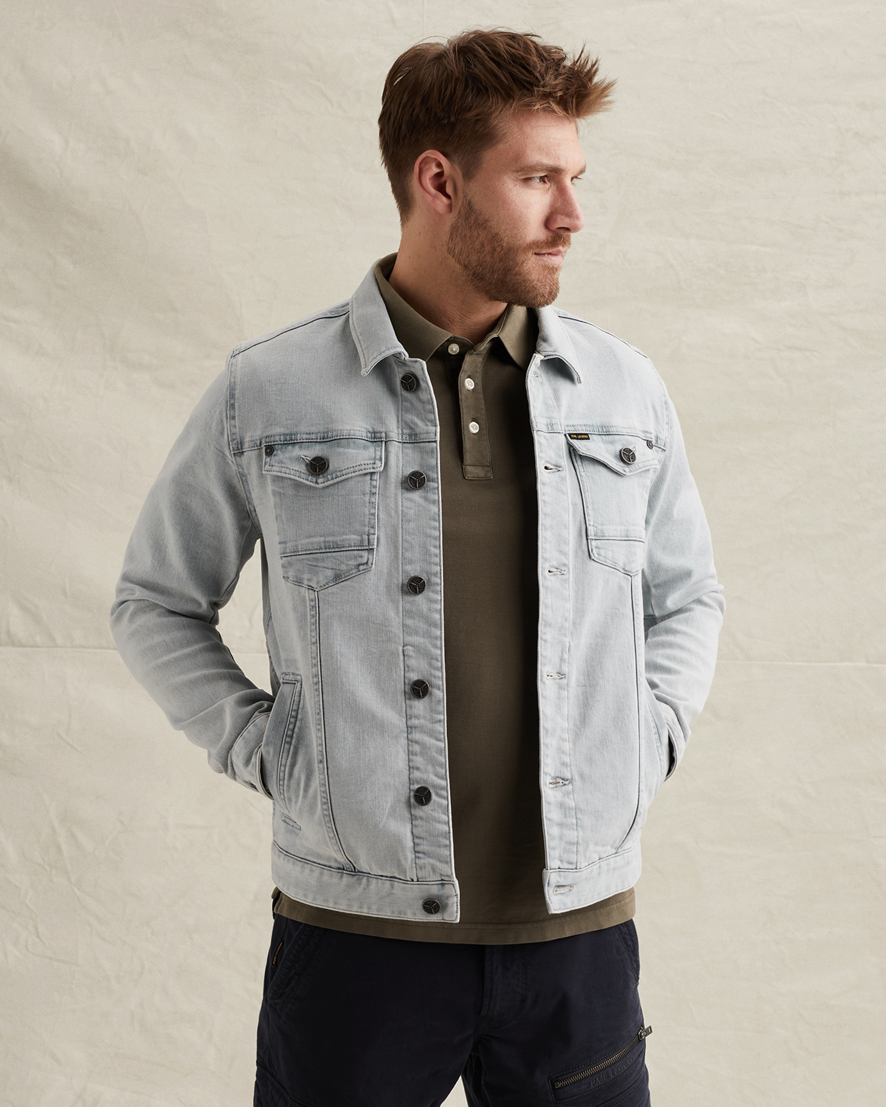 PME Legend Denim jacket with embroidered artworkx