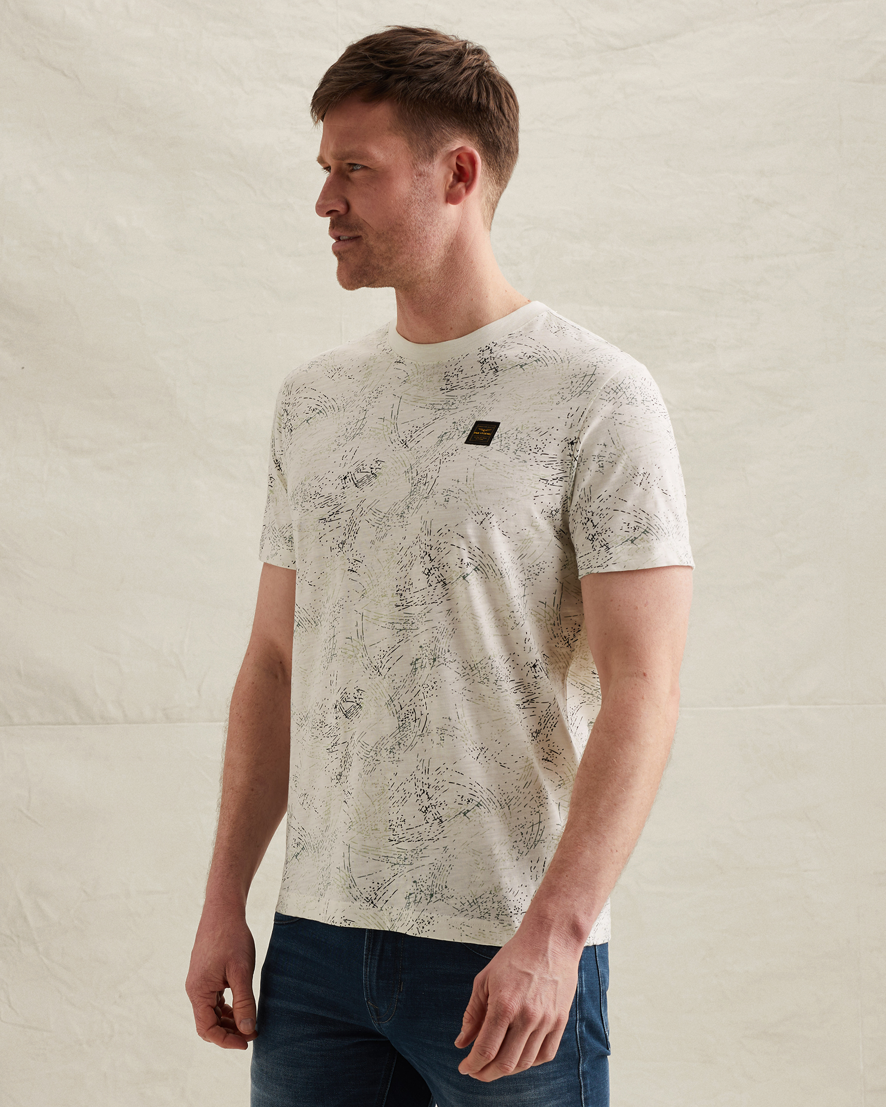 PME Legend T-shirt in slub jersey with allover printx