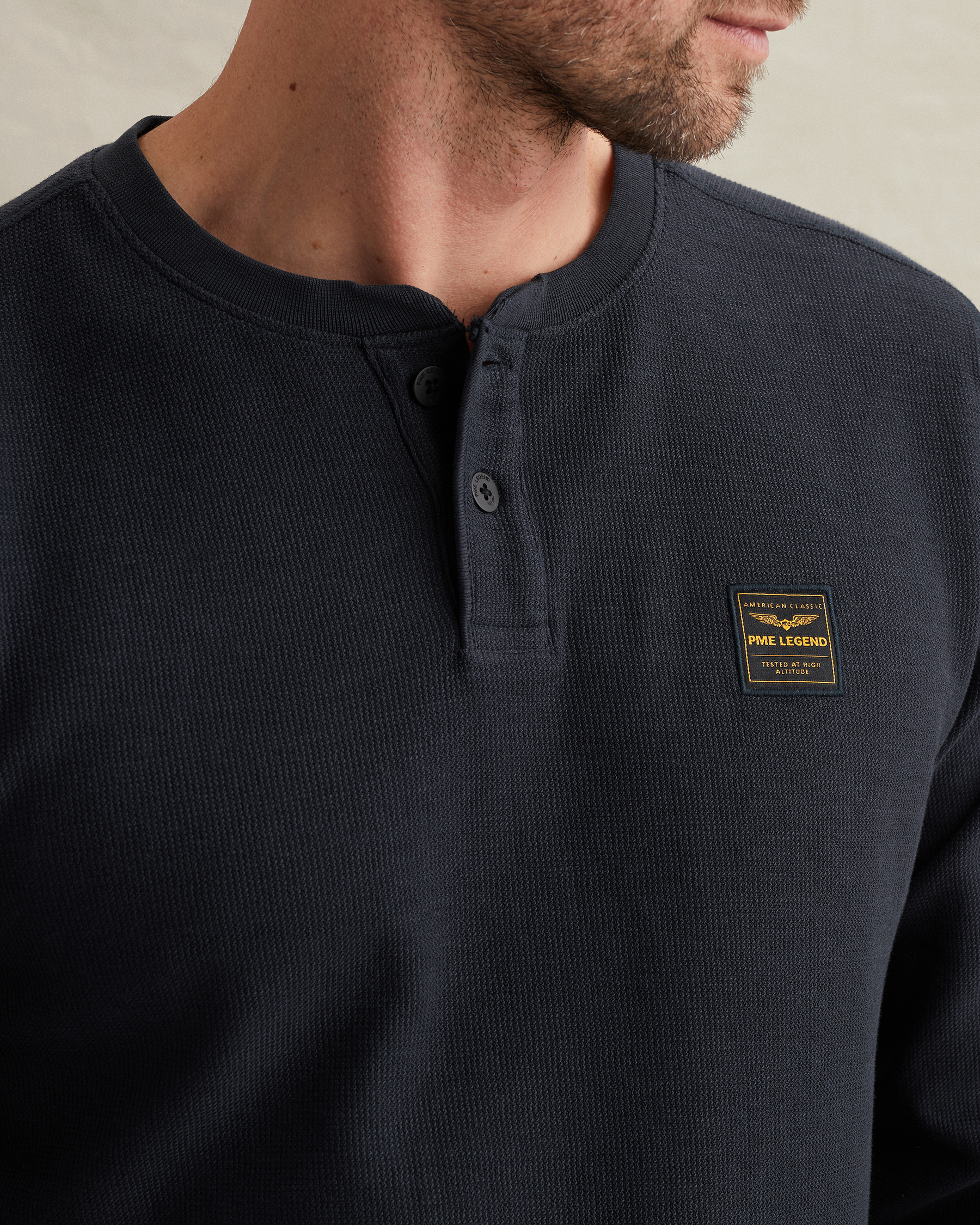 PME Legend Henley T-shirt with long sleevesx