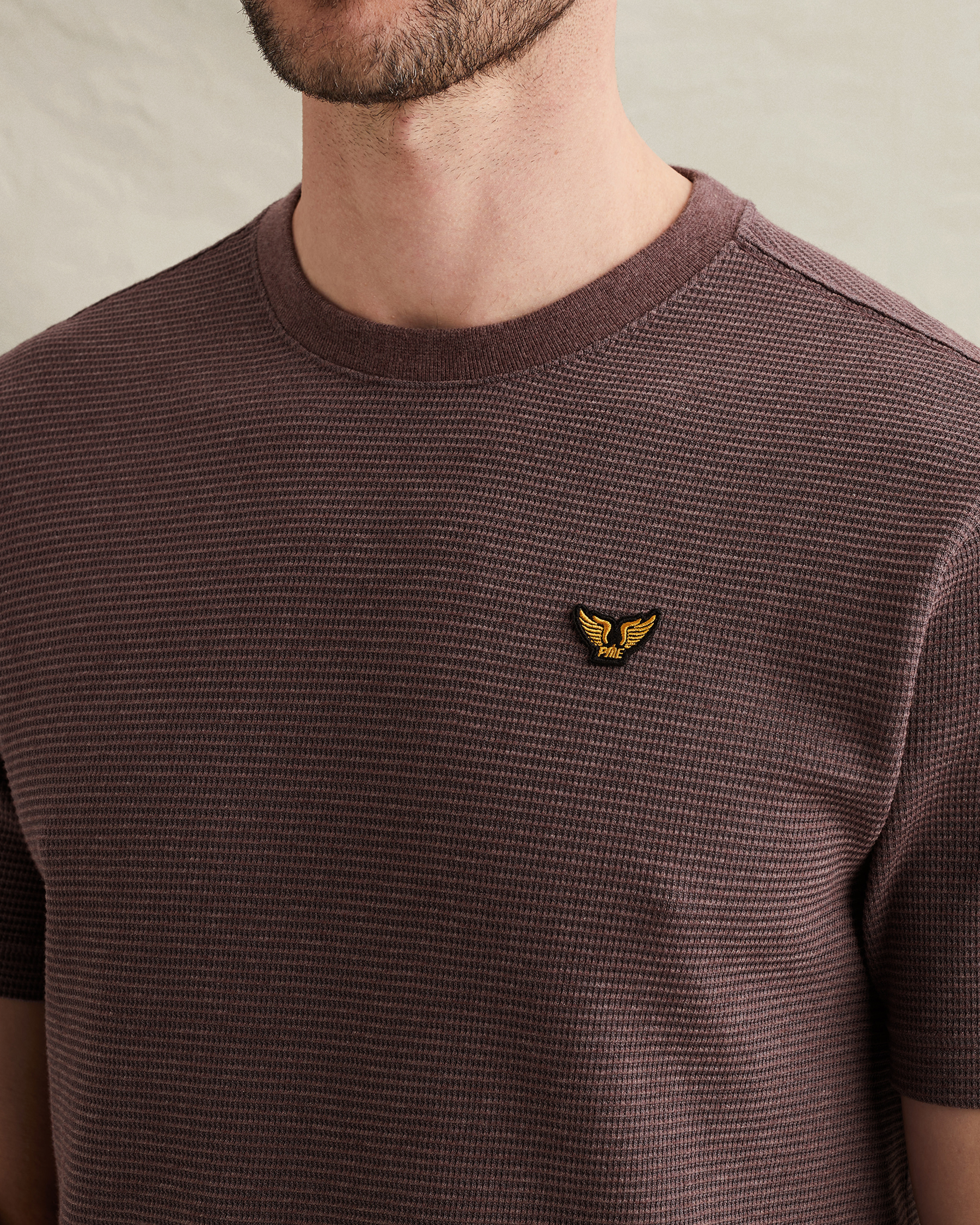 PME Legend T-shirt with two-tone stripe pattern and texturex