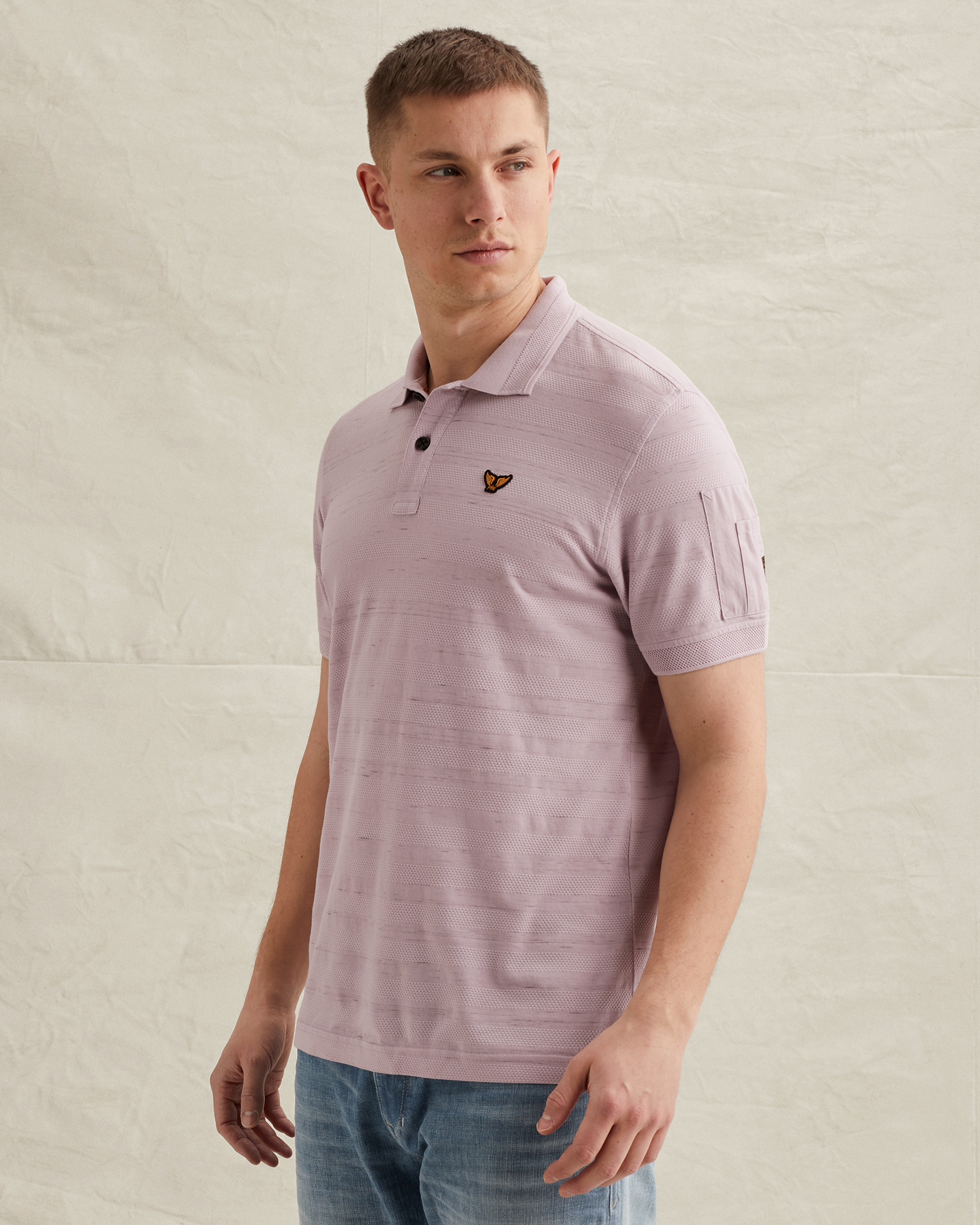 PME Legend Polo shirt with stripe pattern and flight pocketx