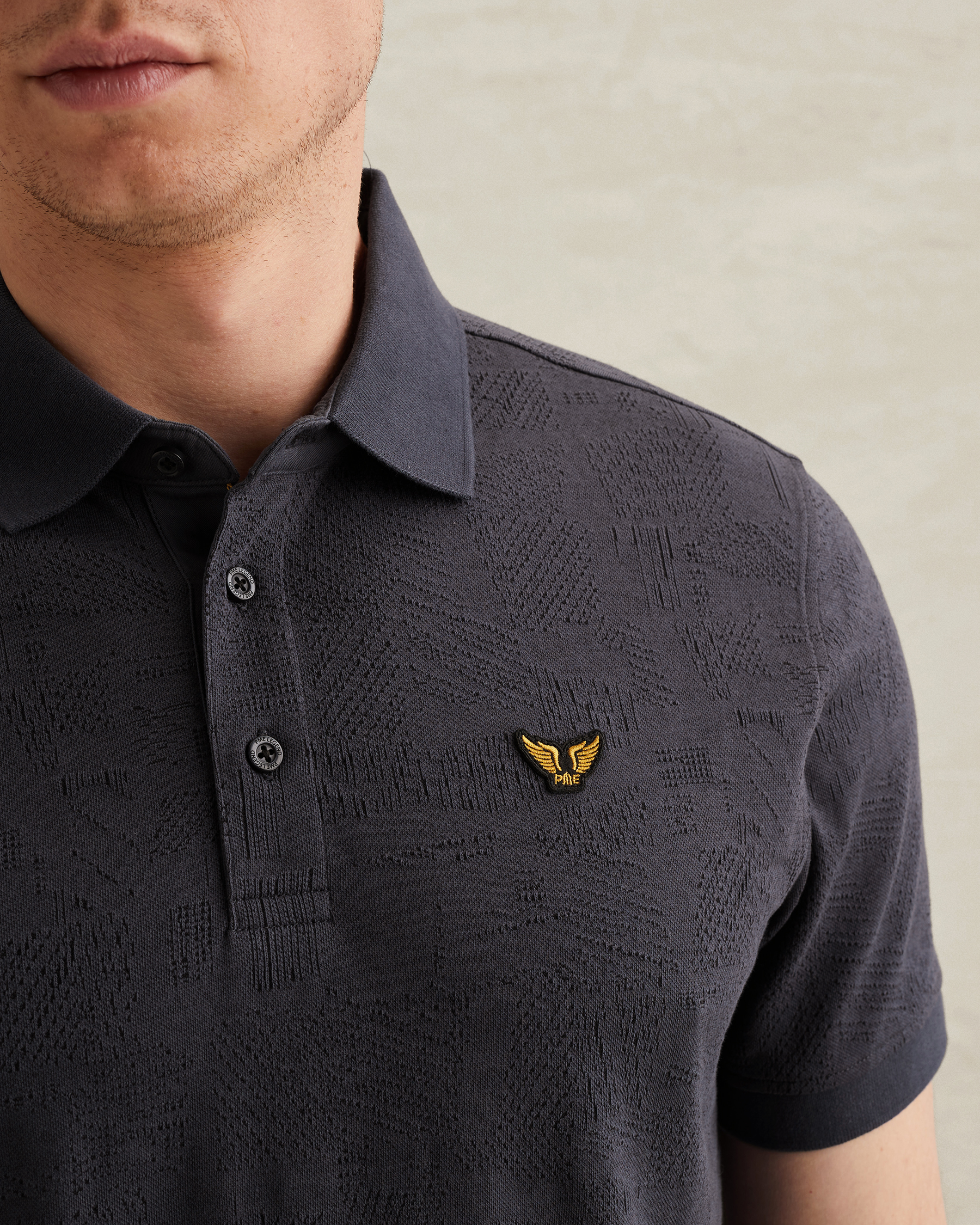 PME Legend Polo shirt with allover jacquard patternx