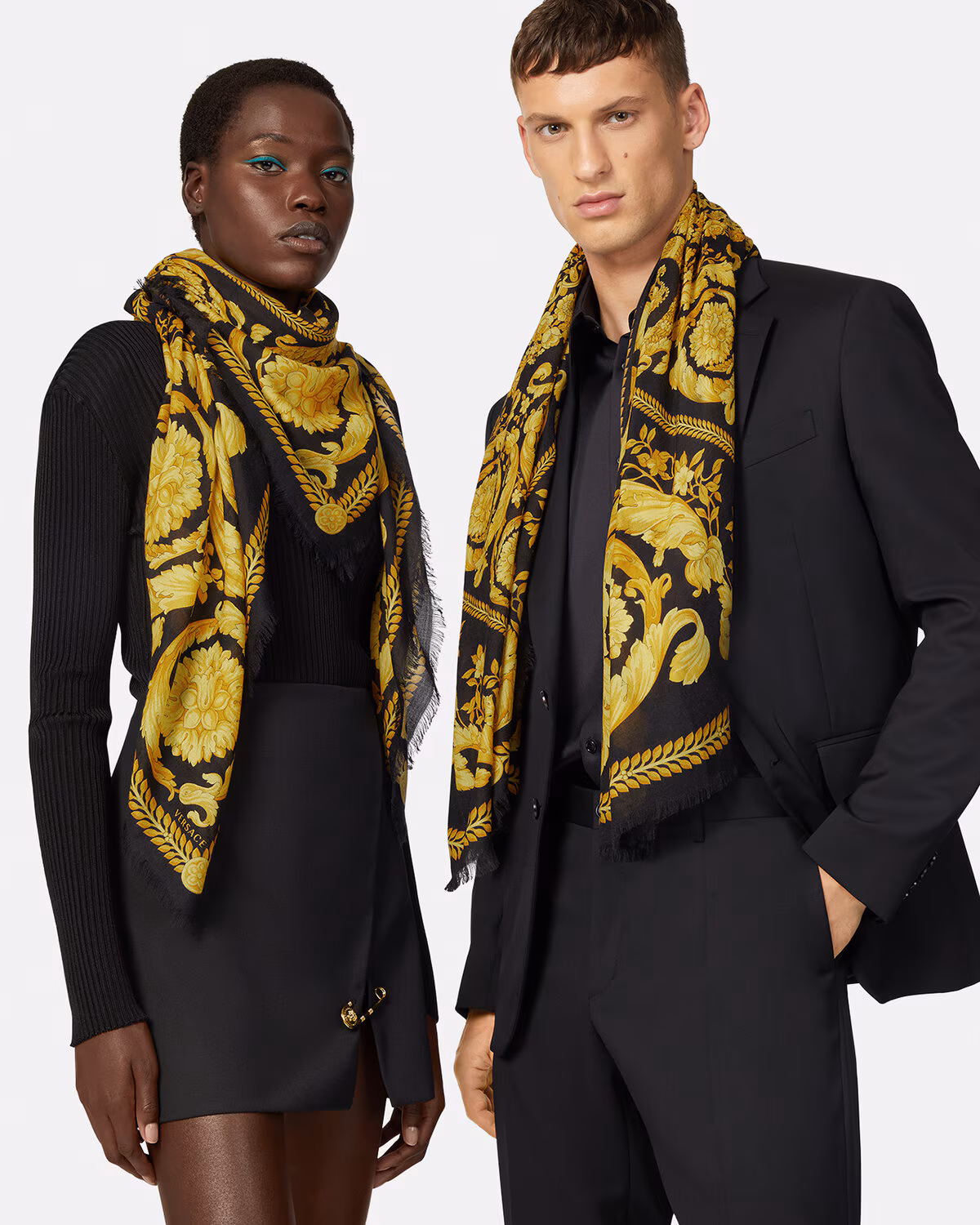 Versace Barocco Fringed Shawl 55