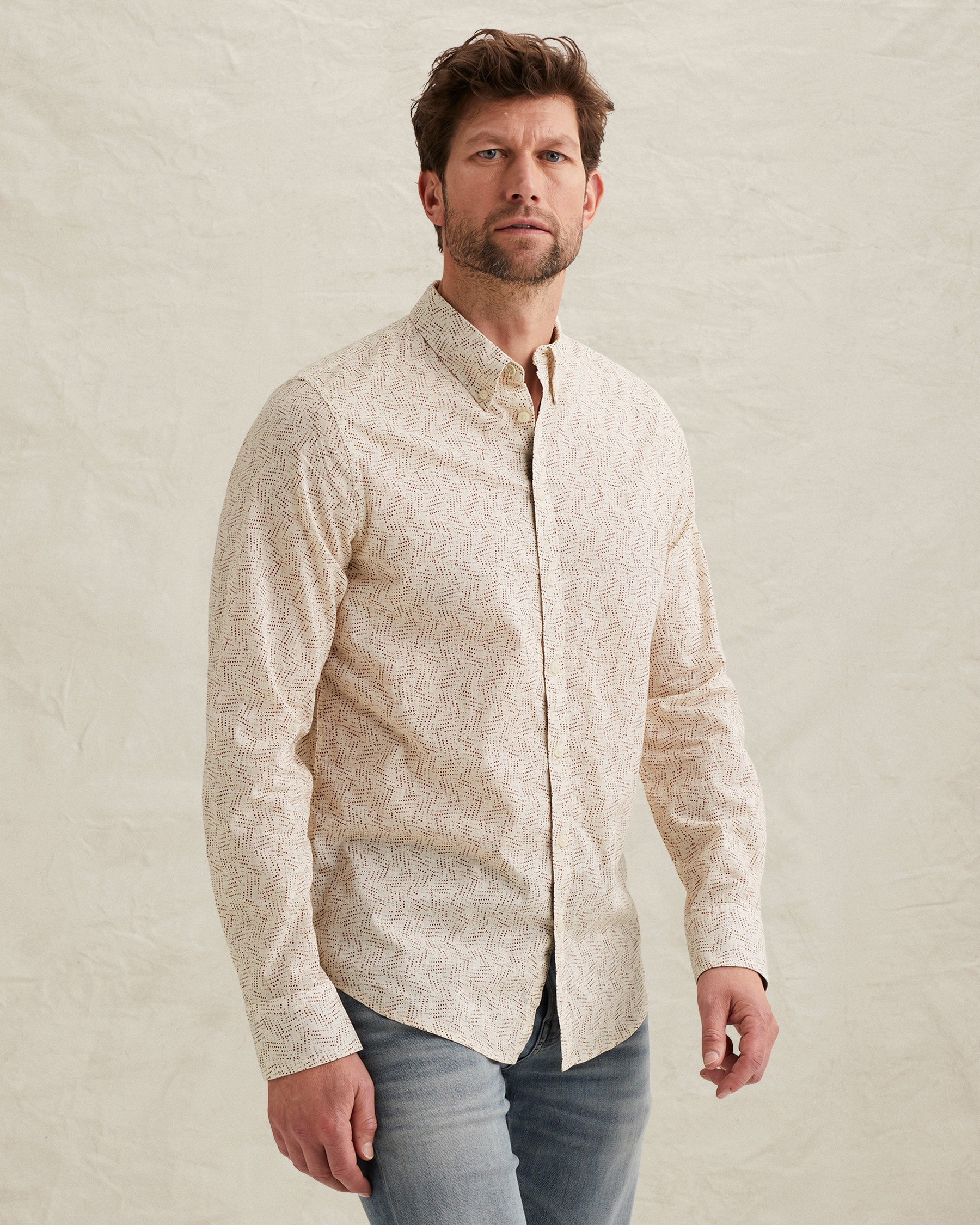 PME Legend Shirt with allover print and button-down collarx