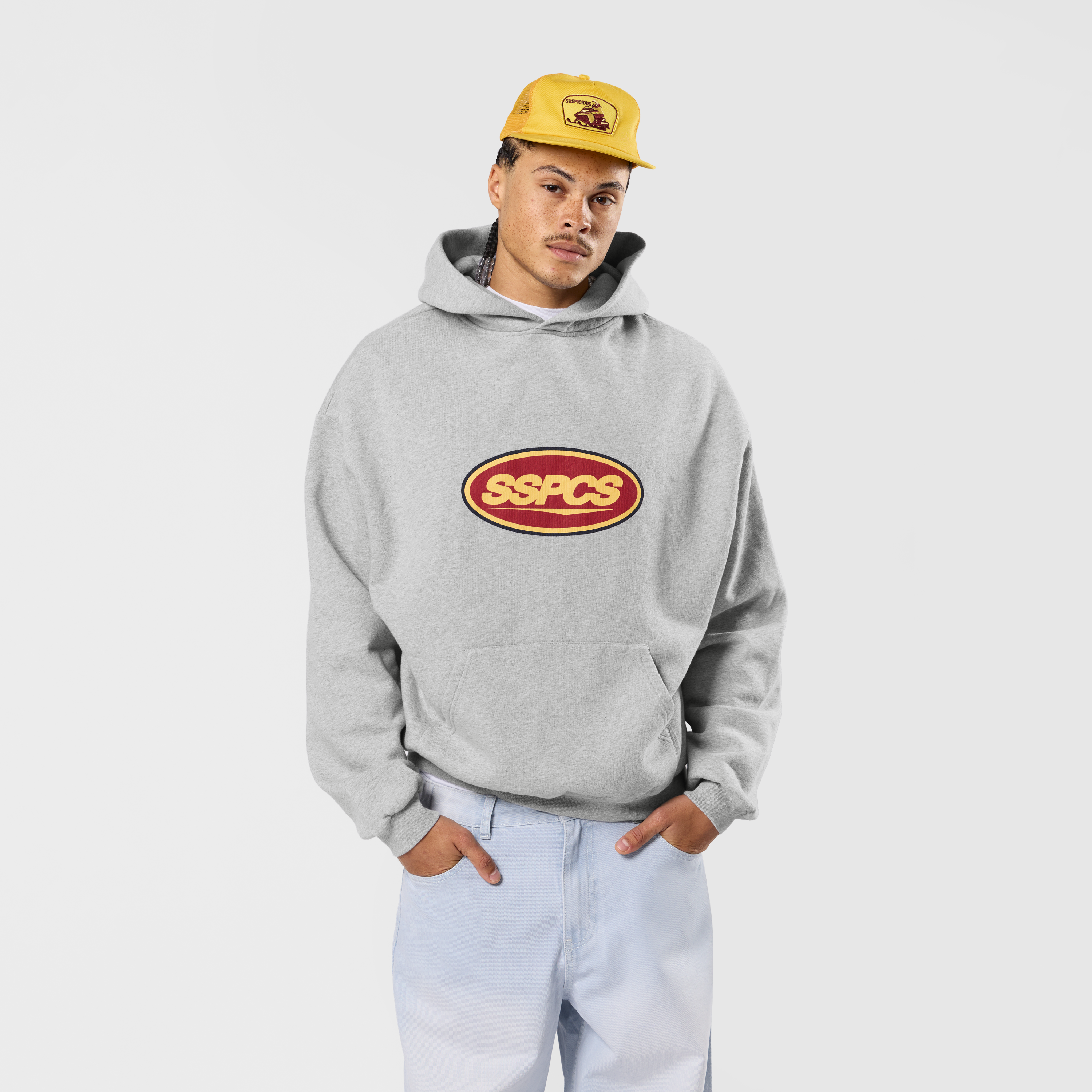 Suspicious Antwerp Winter3 / Badge Hoodie - Neutral Heather