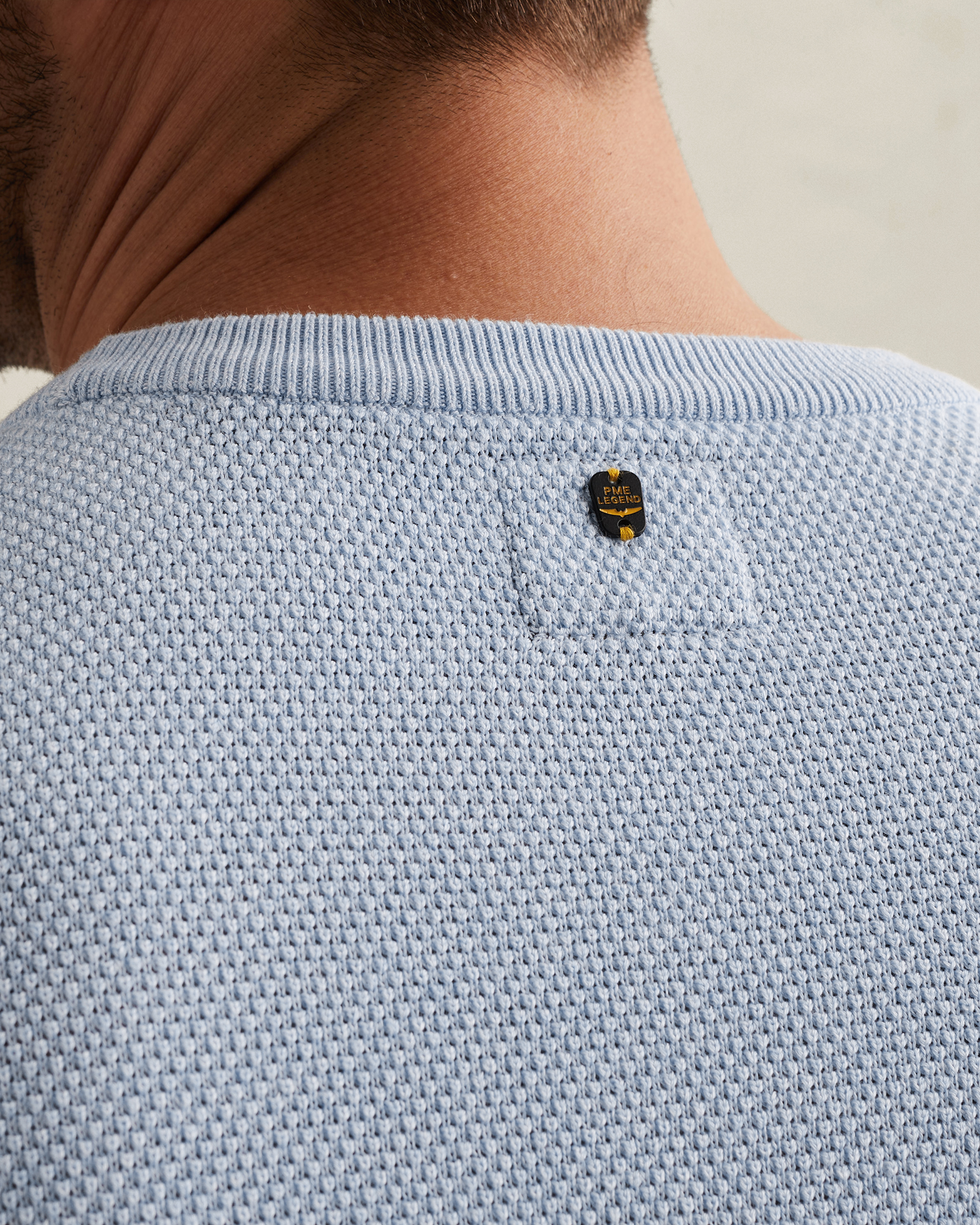 PME Legend Pullover in cotton/modal with ribbed collarx