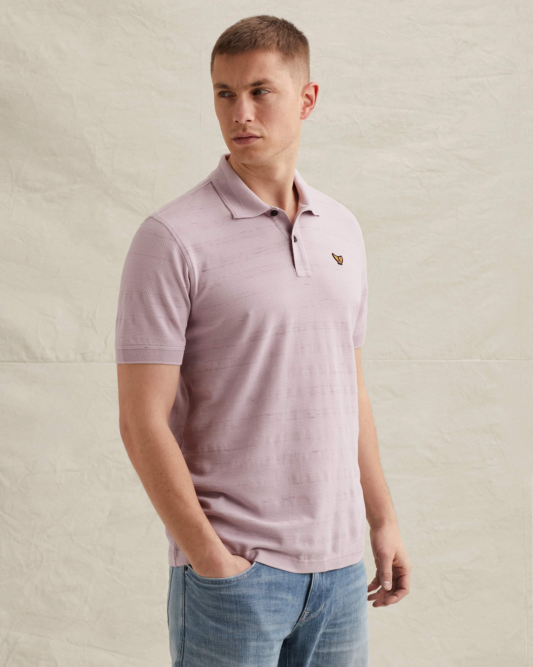 PME Legend Polo shirt with stripe pattern and flight pocketx