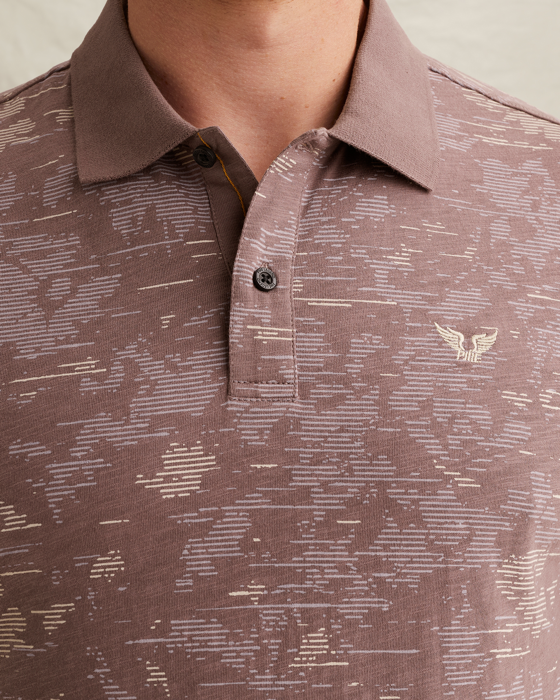 PME Legend Polo shirt in slub jersey with allover printx