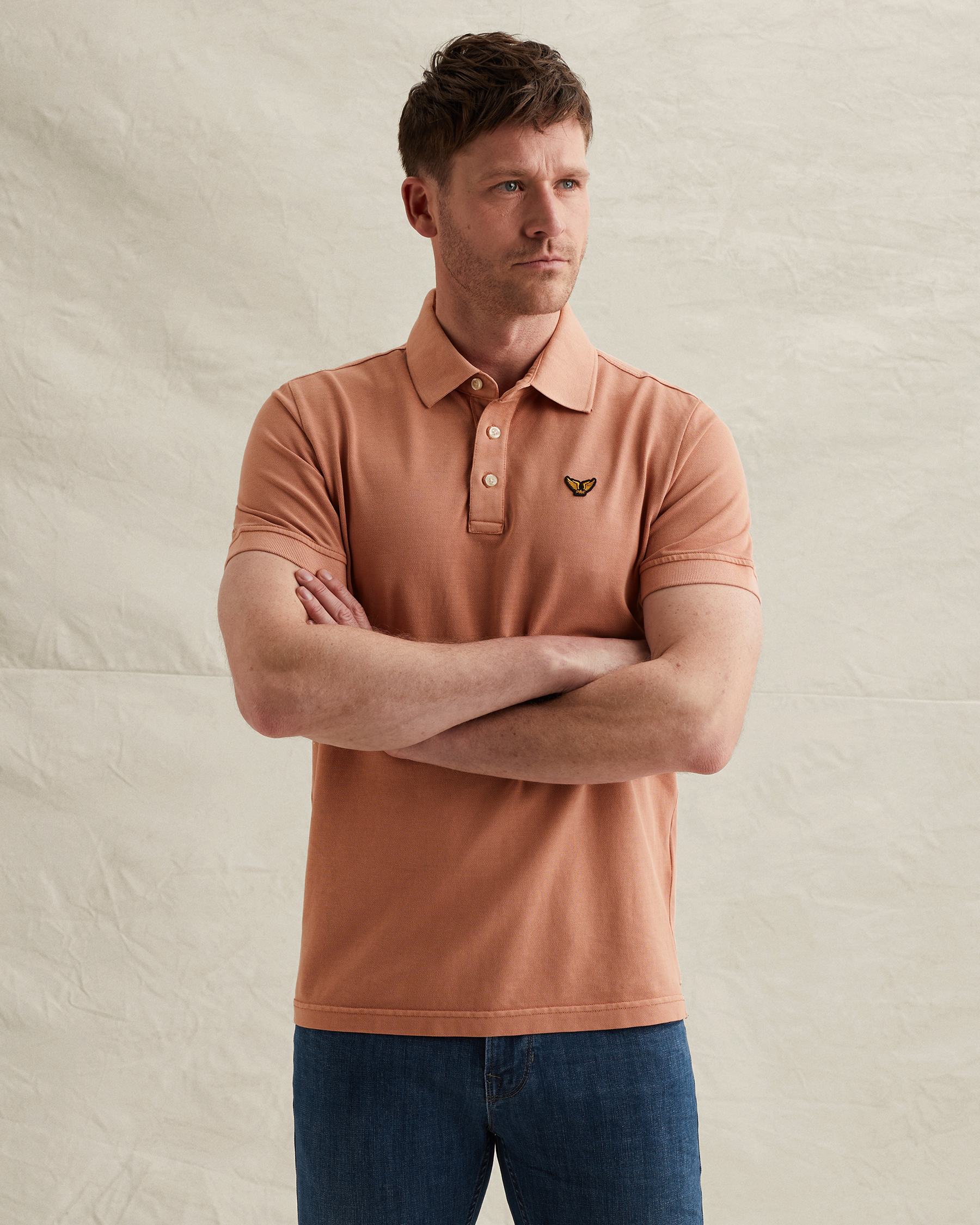PME Legend Polo shirt with garment-dye wash and tailwing logox