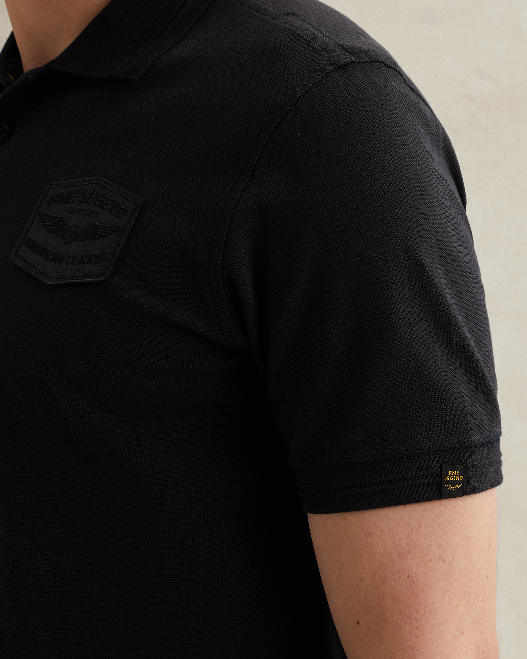 PME Legend Polo shirt with badges and ribbed collarx