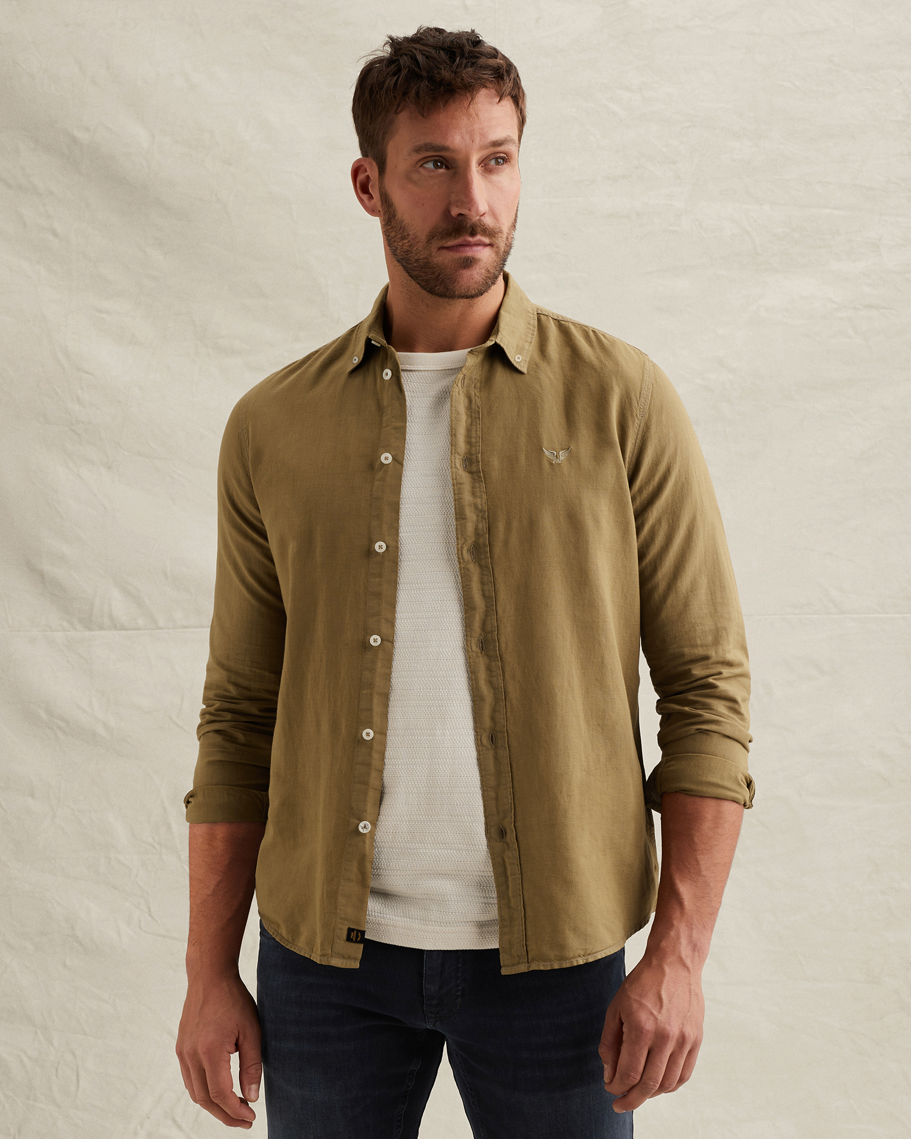PME Legend Shirt in cotton/linen with garment-dye washx