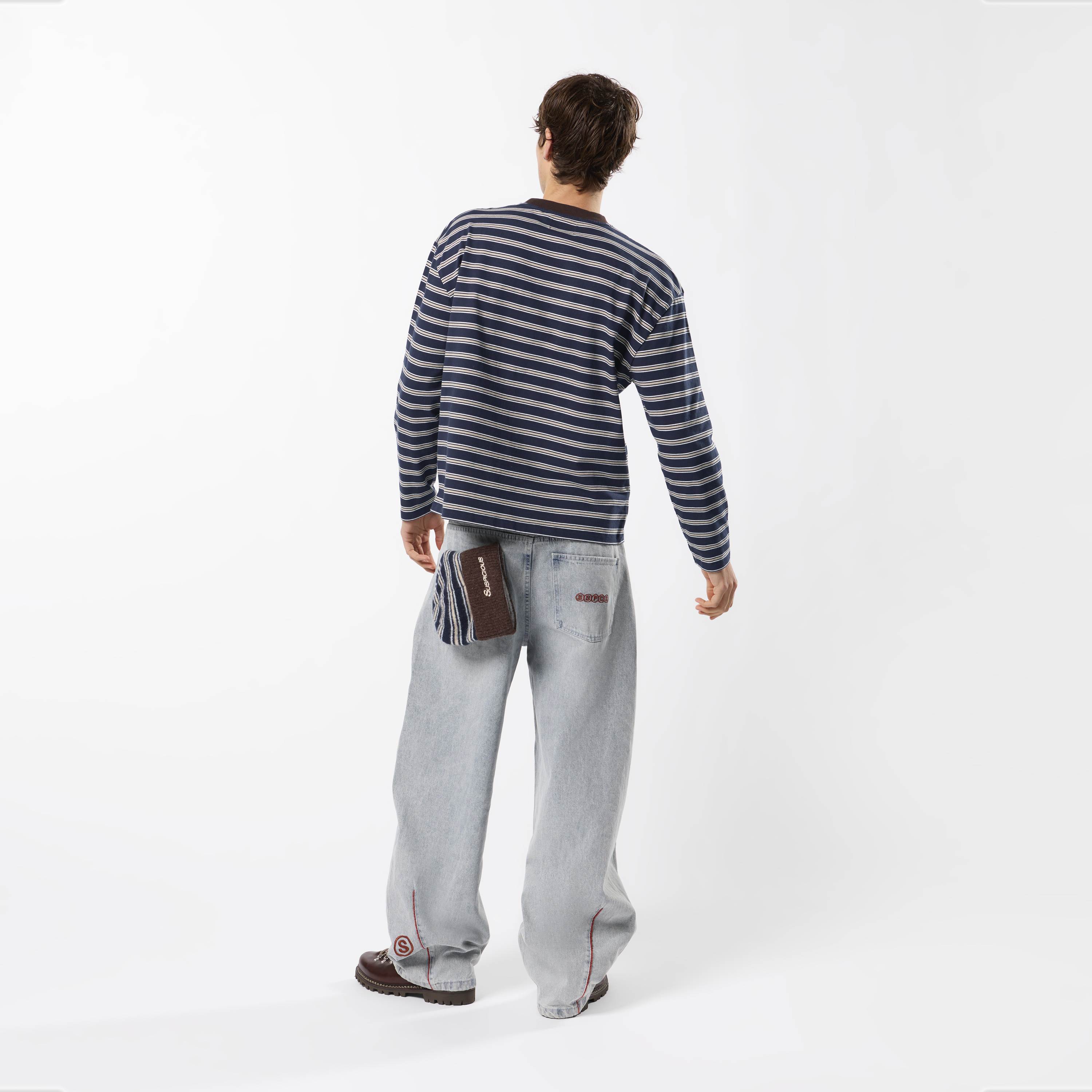 Suspicious Antwerp Winter3 / Flow Striped Longsleeve - Blue & Brown