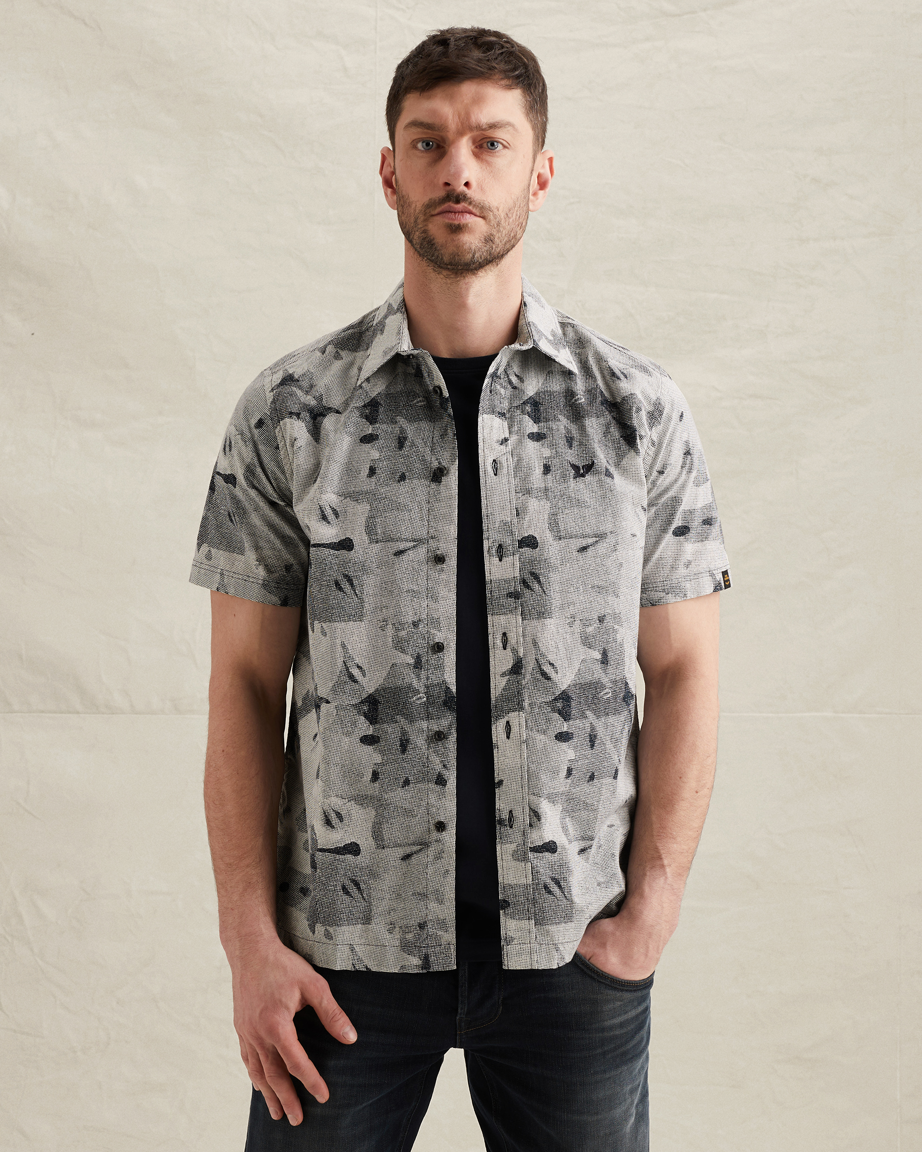 PME Legend Shirt with short sleeves and allover printx