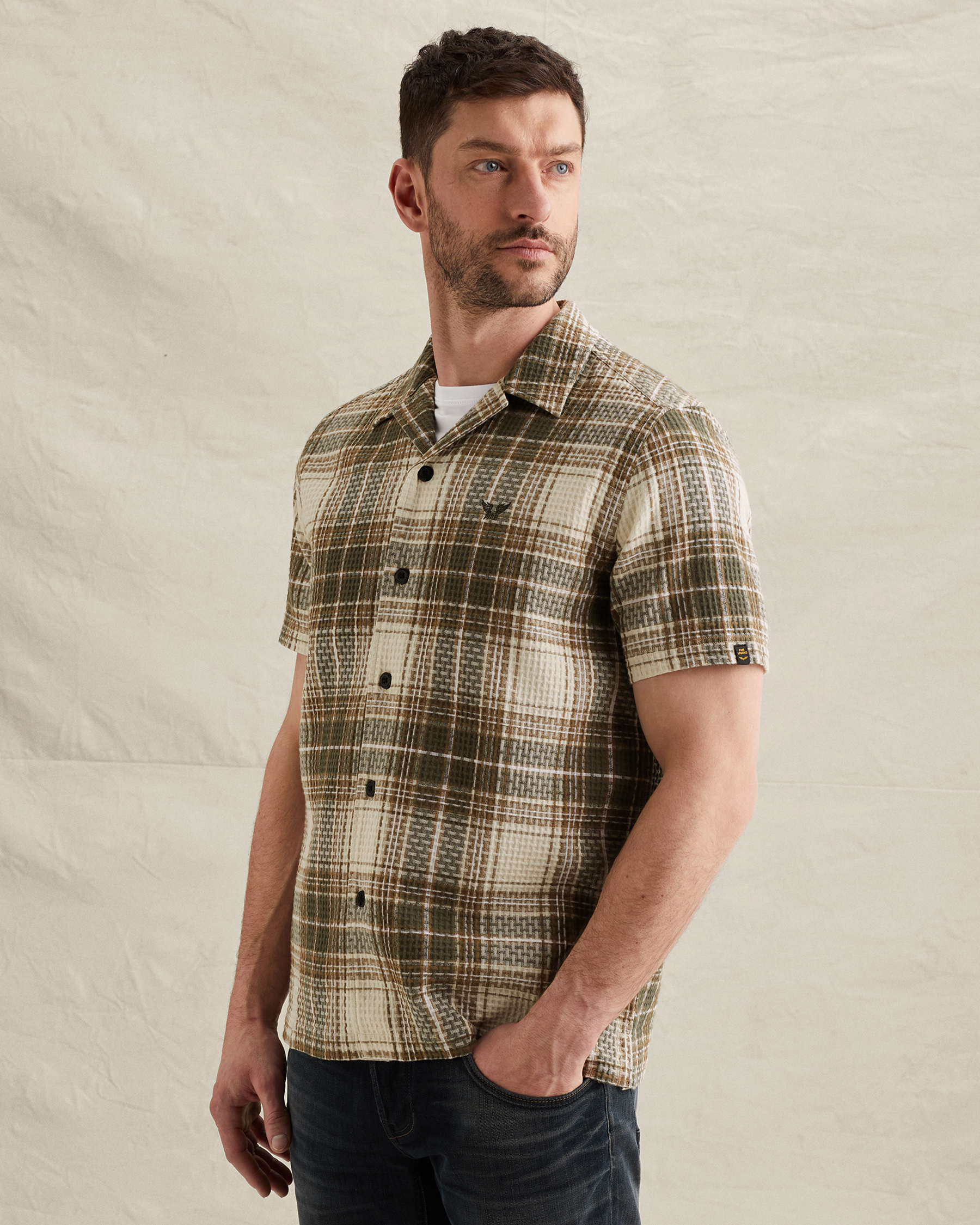 PME Legend Shirt with check pattern and bowling collarx