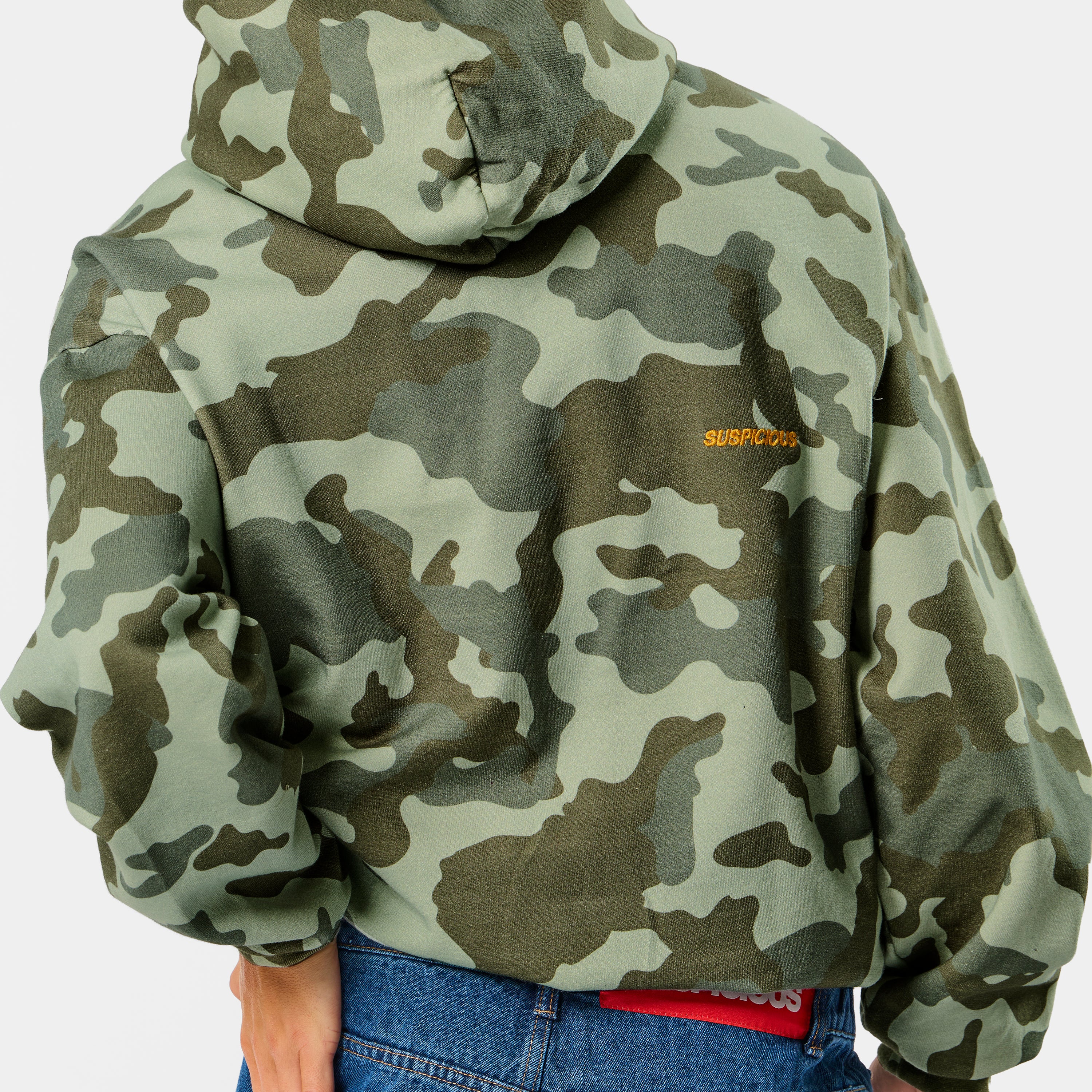 Suspicious Antwerp Camo / Essentials Zip-Up Hoodie - Green Camo