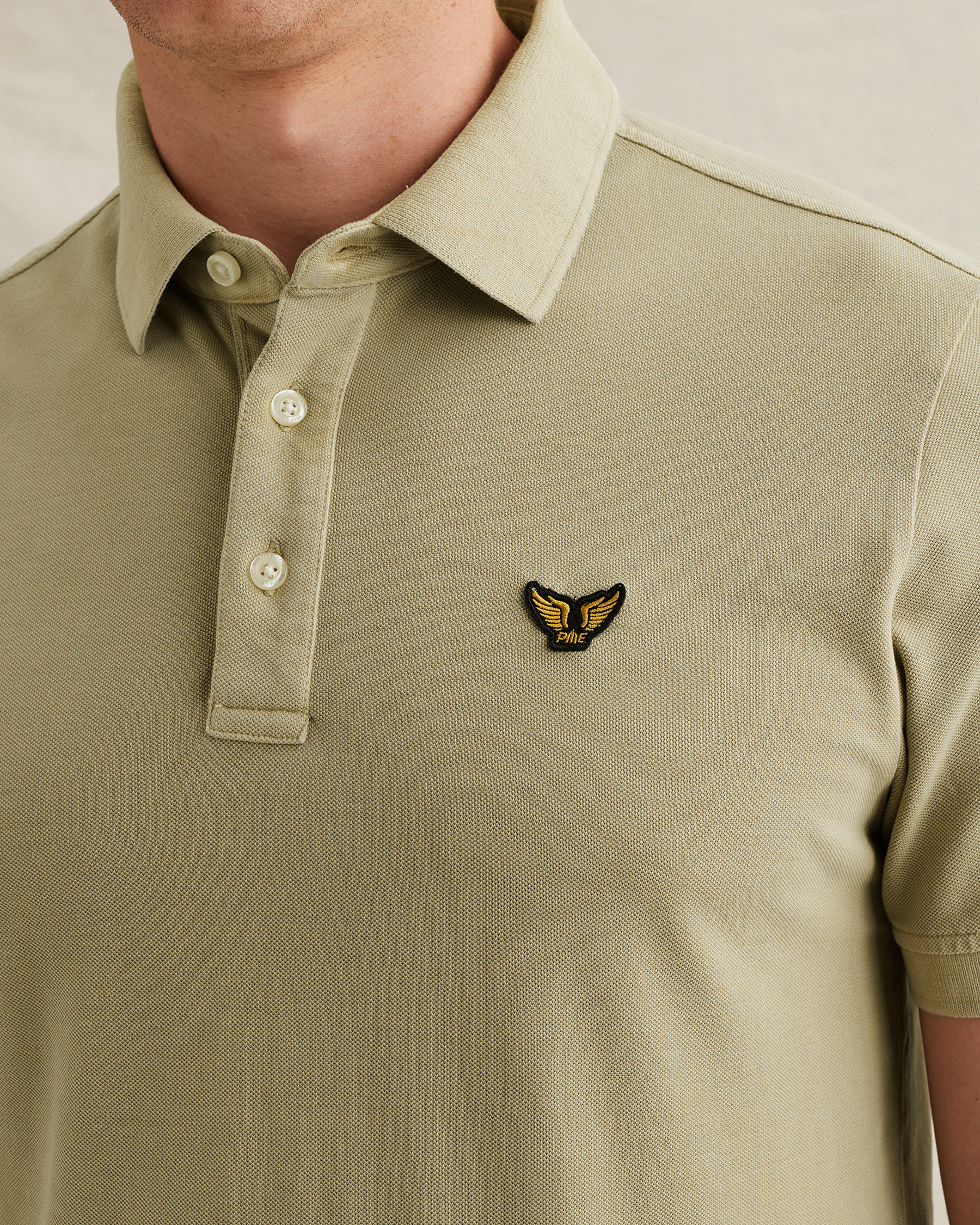 PME Legend Polo shirt with garment-dye wash and tailwing logox