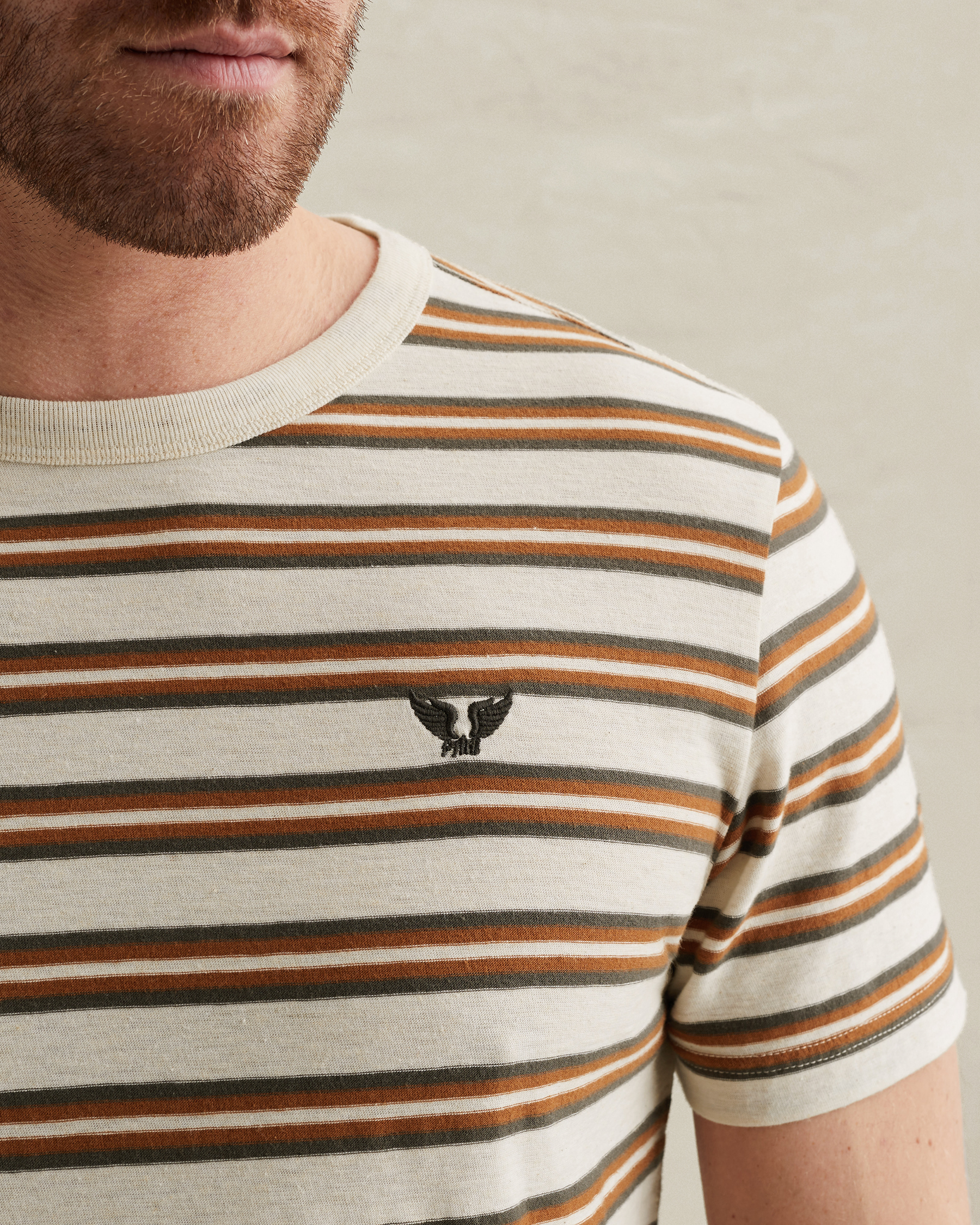 PME Legend T-shirt with stripe pattern and embroidered logox