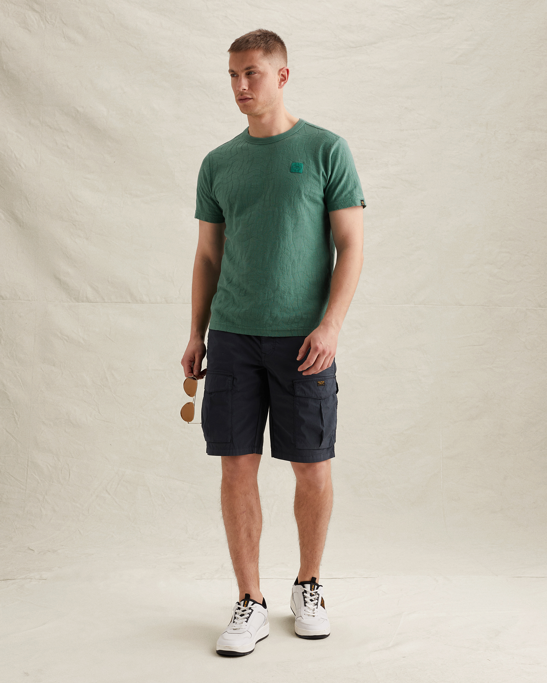 PME Legend T-shirt in jersey with allover jacquard patternx