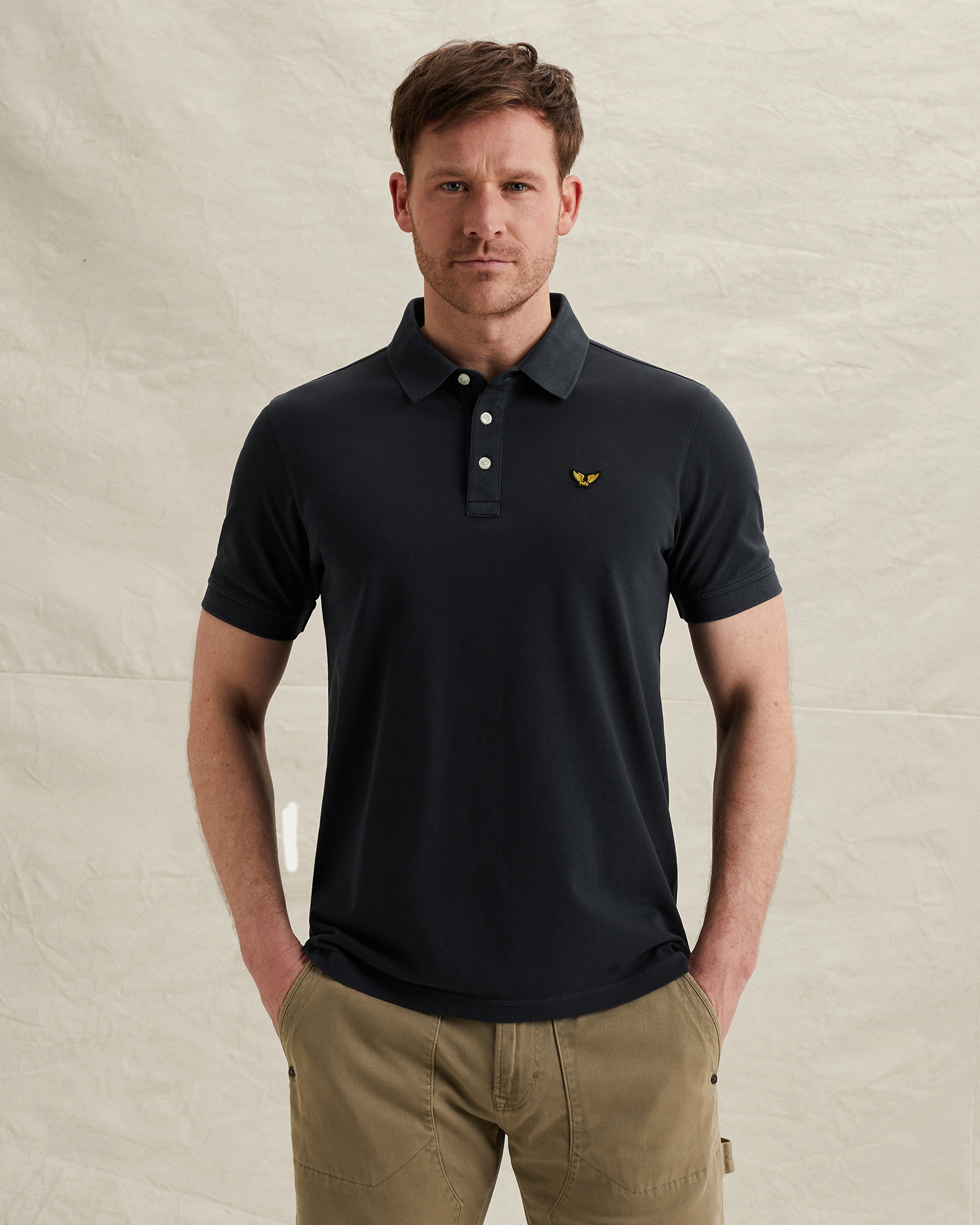 PME Legend Polo shirt with garment-dye washx