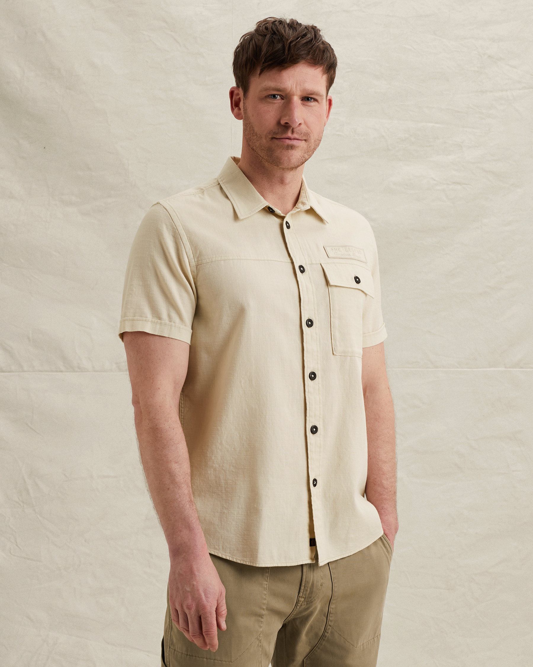 PME Legend Shirt in slub cotton with short sleevesx