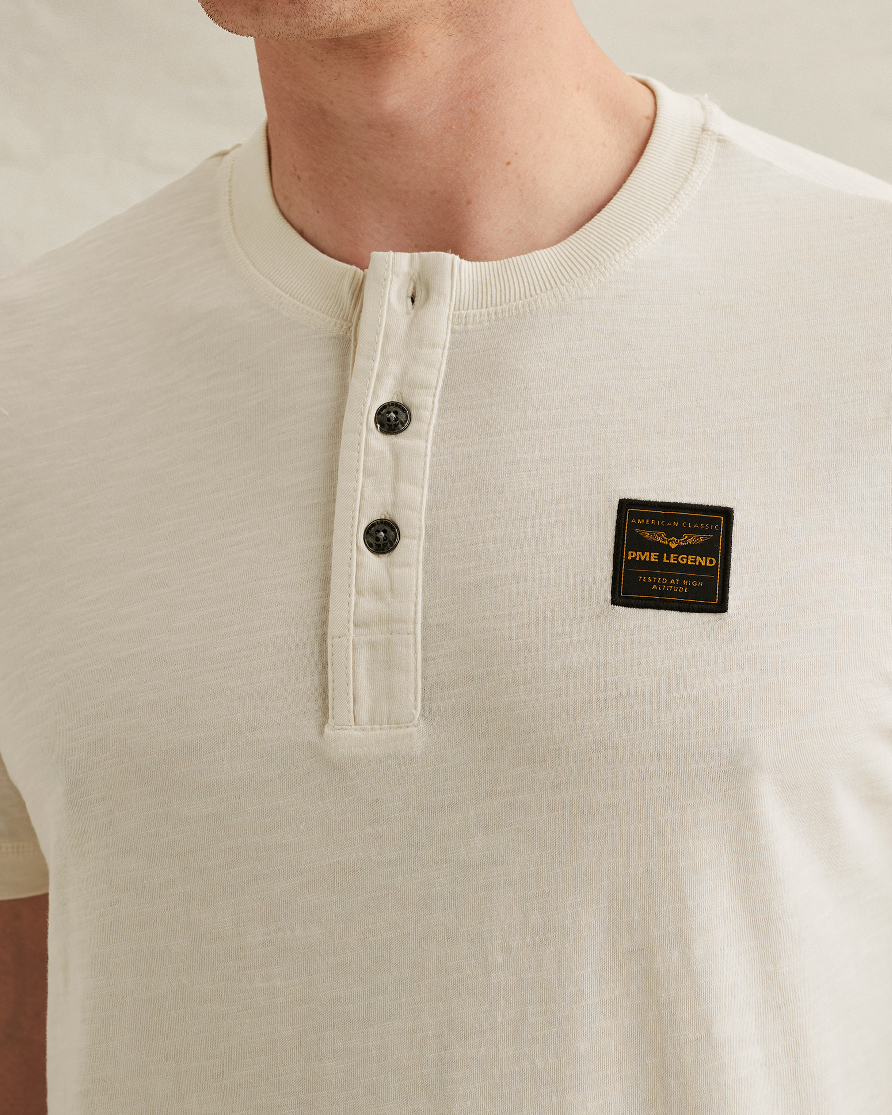 PME Legend Henley T-shirt with badgex