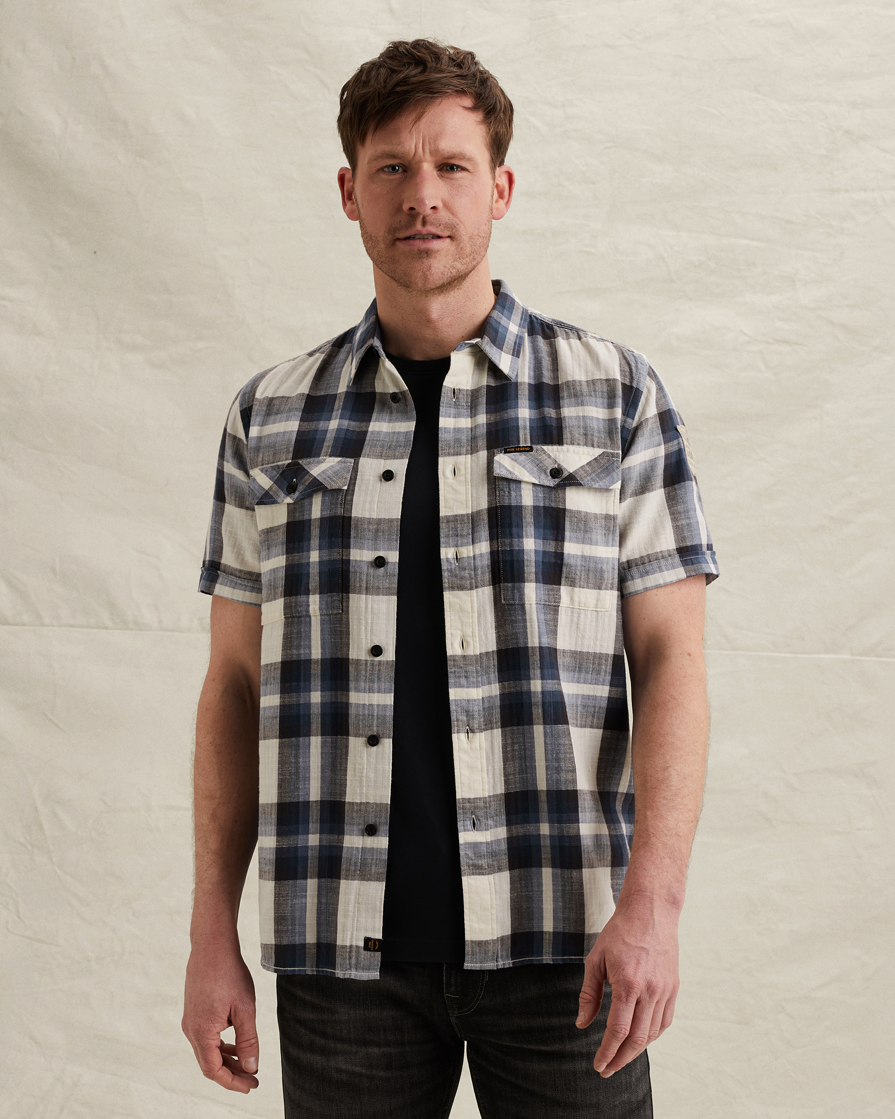 PME Legend Shirt with check pattern and chest pocketsx