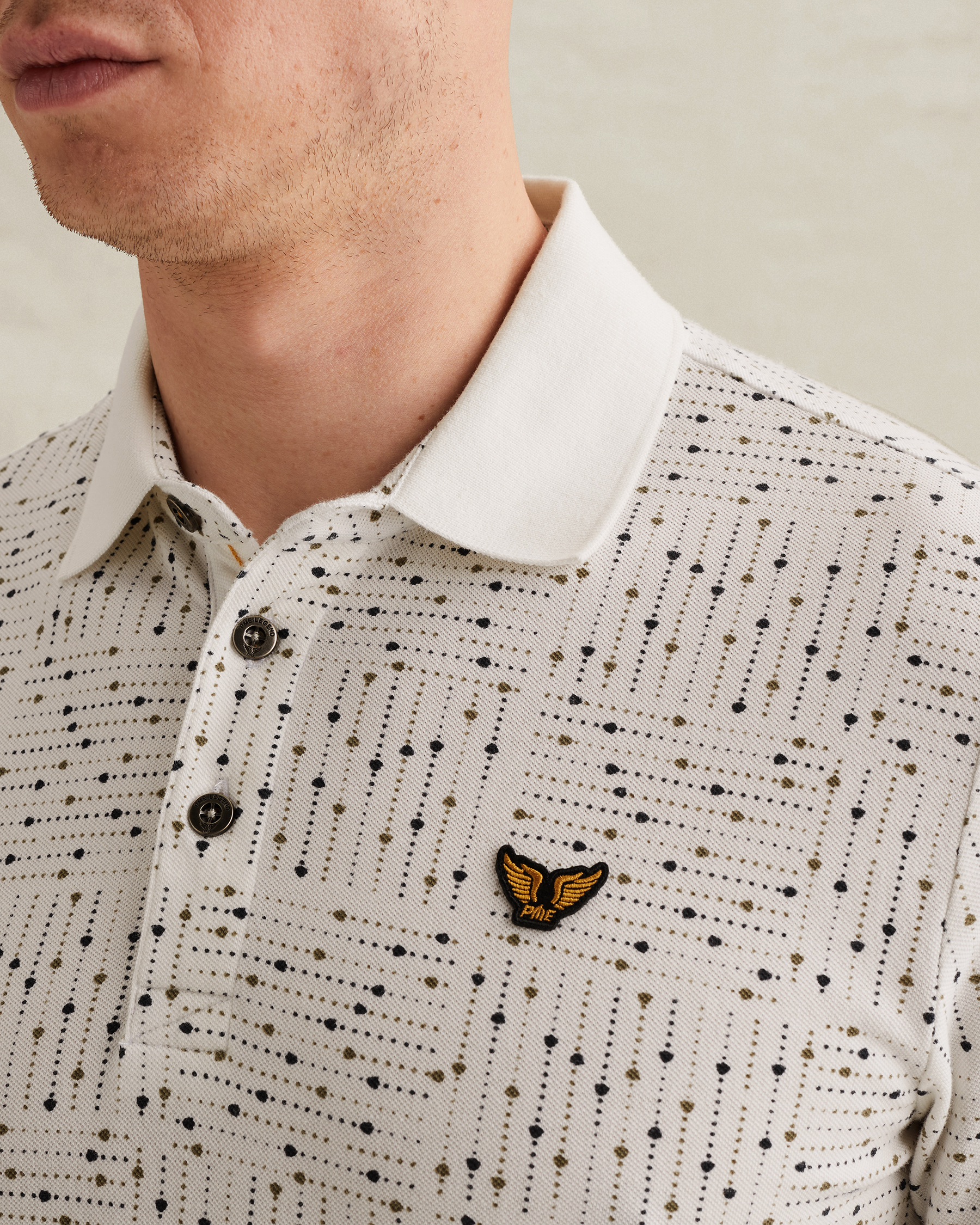 PME Legend Polo shirt in fine piqué with allover printx