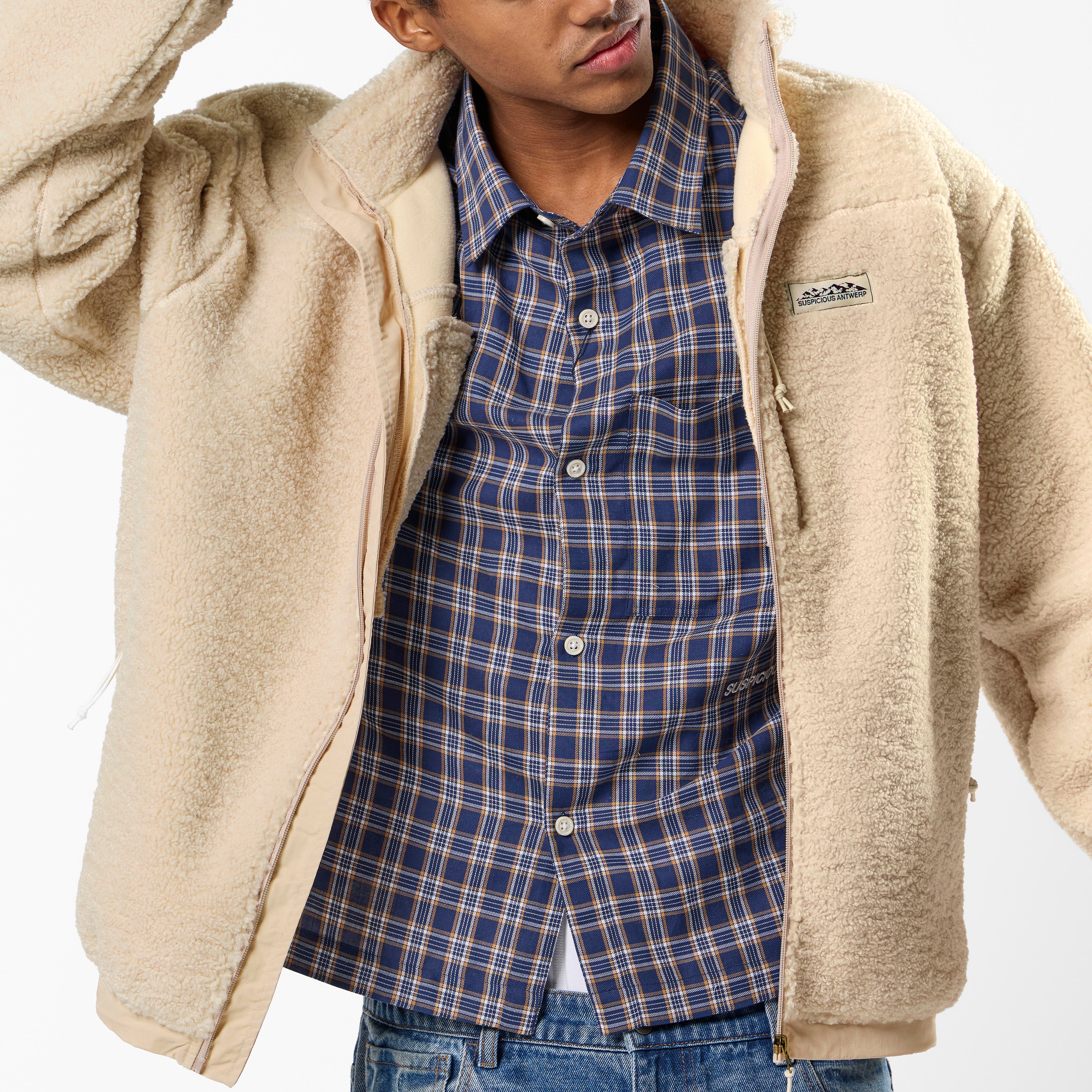 Suspicious Antwerp The Landscape Sherpa Jacket - Dune