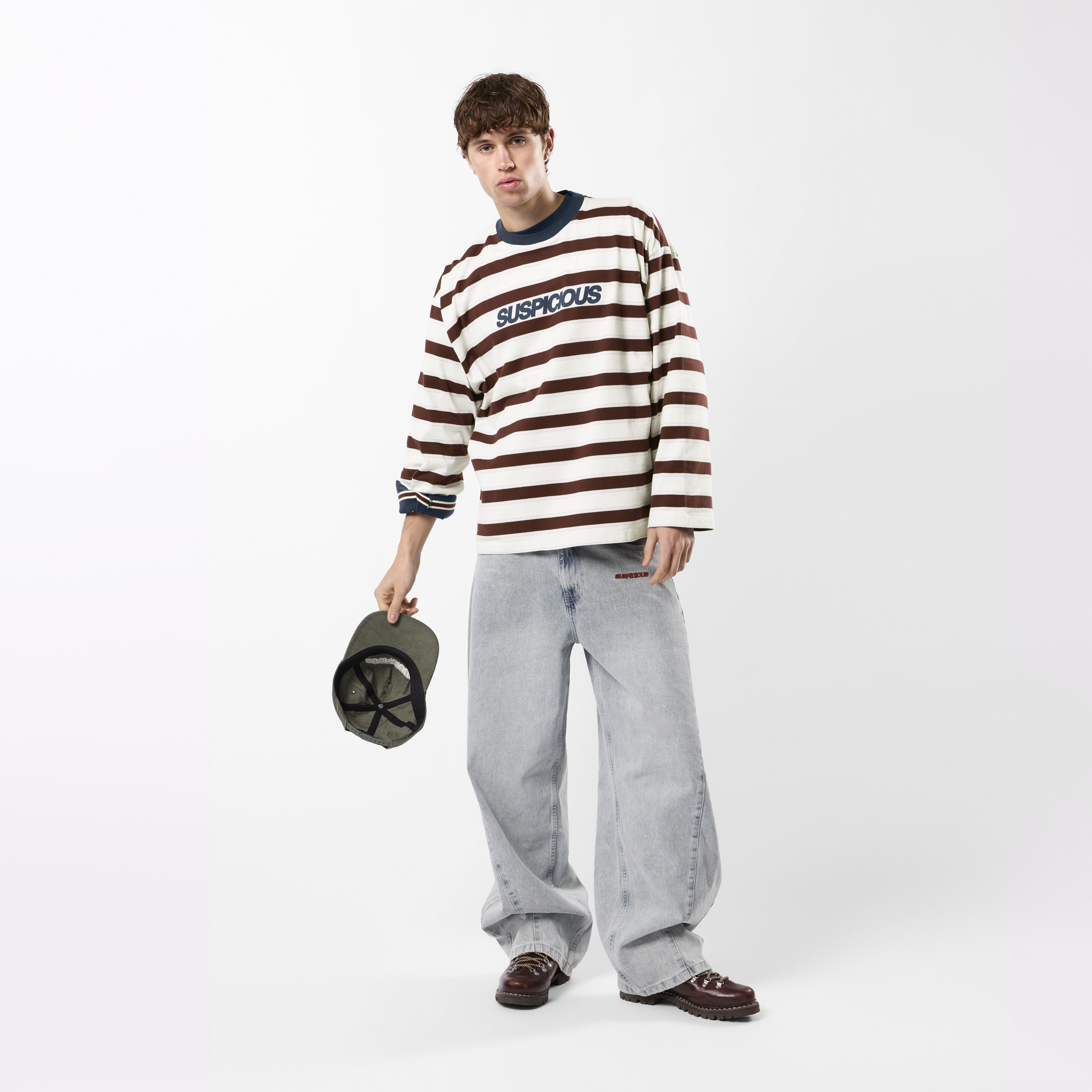 Suspicious Antwerp Winter1 / Striped Longsleeve - Natural & Red