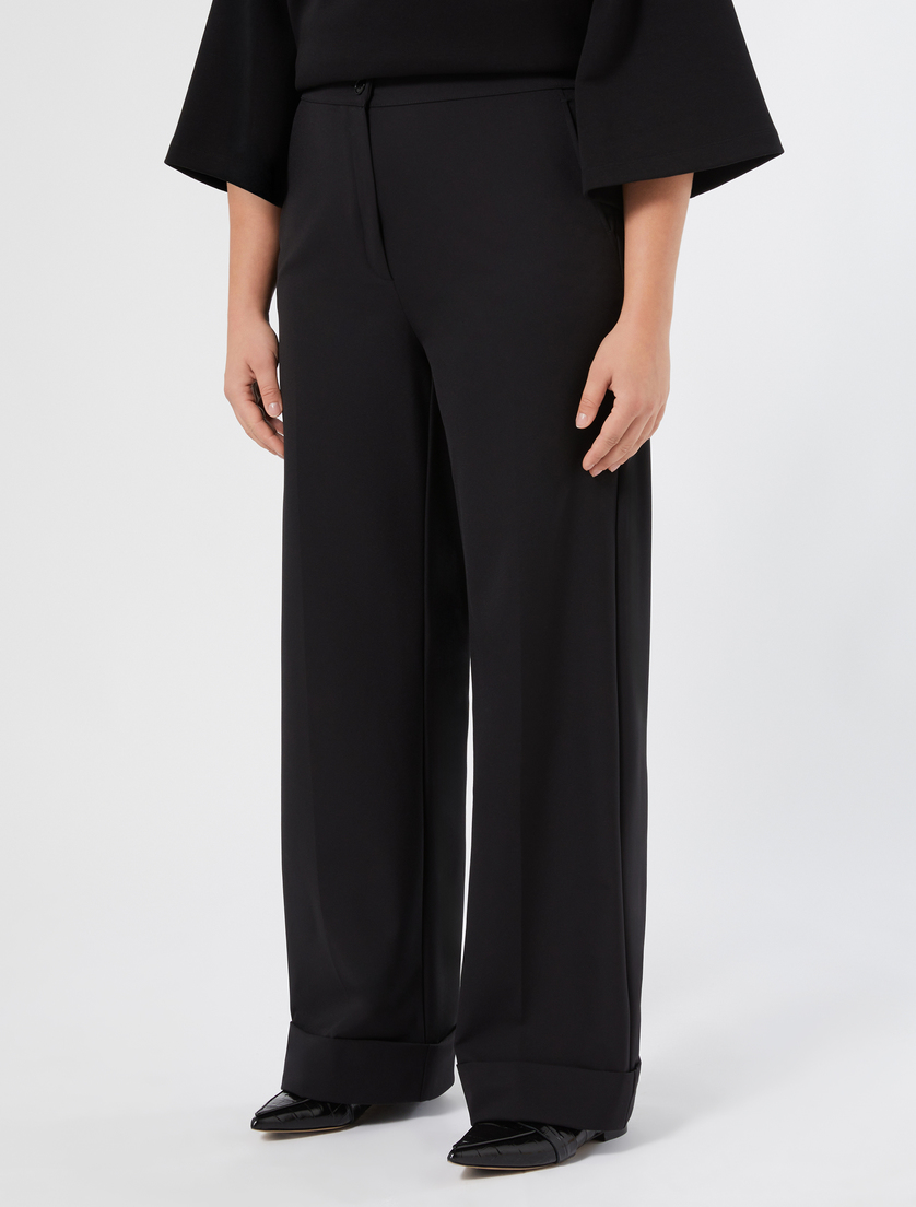 Marina Rinaldi Two-way stretch twill trousers - BLACK